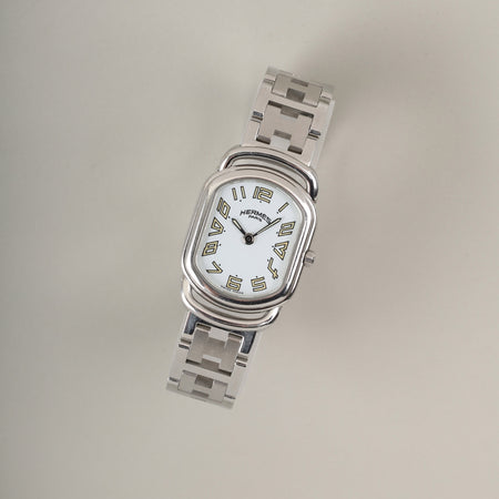 エルメス ラリー RA1.210 クォーツ Cal.976.001 SS SS ホワイト文字盤 オーバーホール済み