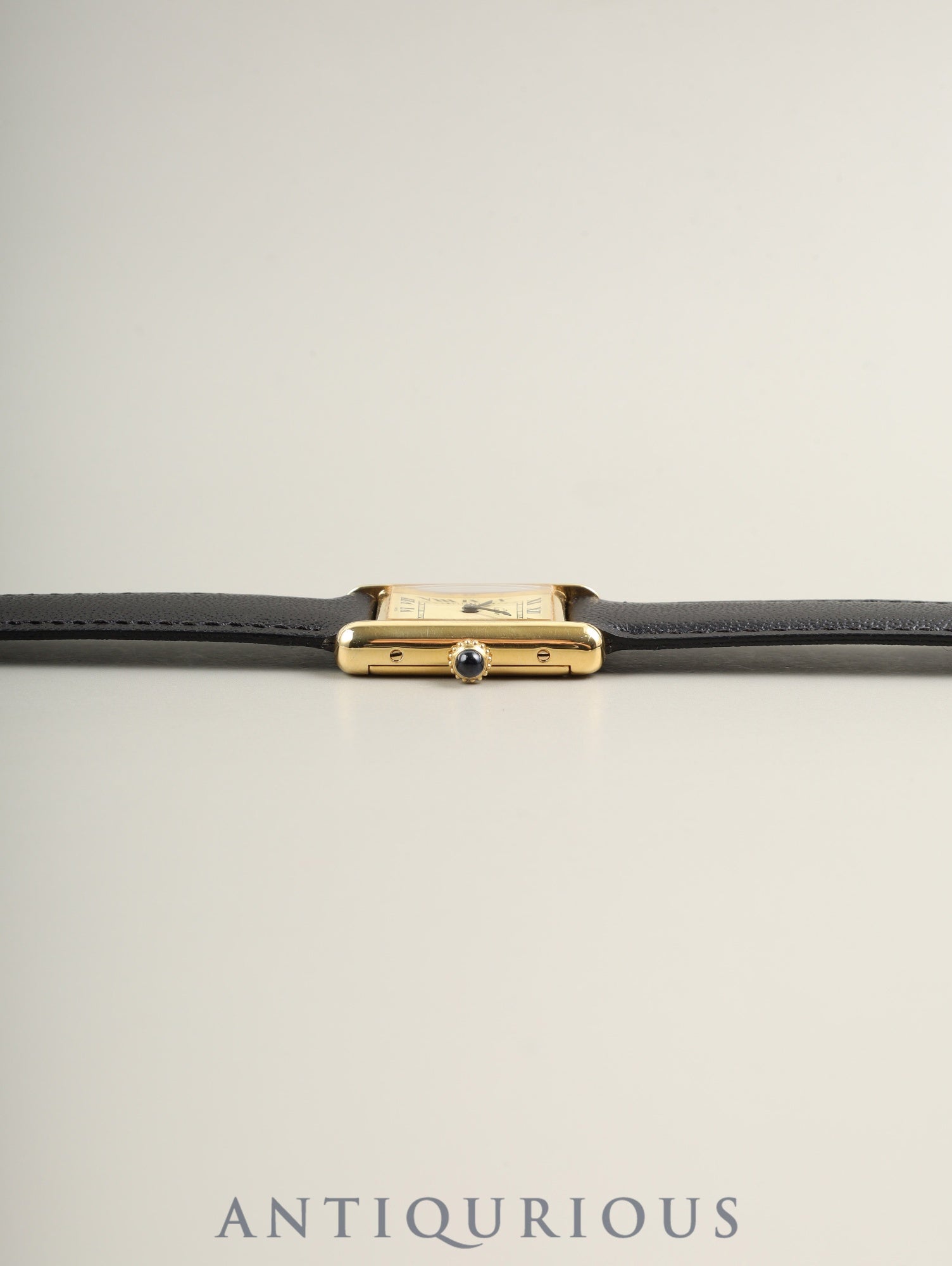 Cartier Must Tank SM Hand-wound Cal.78-1 SV925 Leather Genuine Pin Buckle (GP) Ivory Roman Dial (SWISS marking) Overhauled