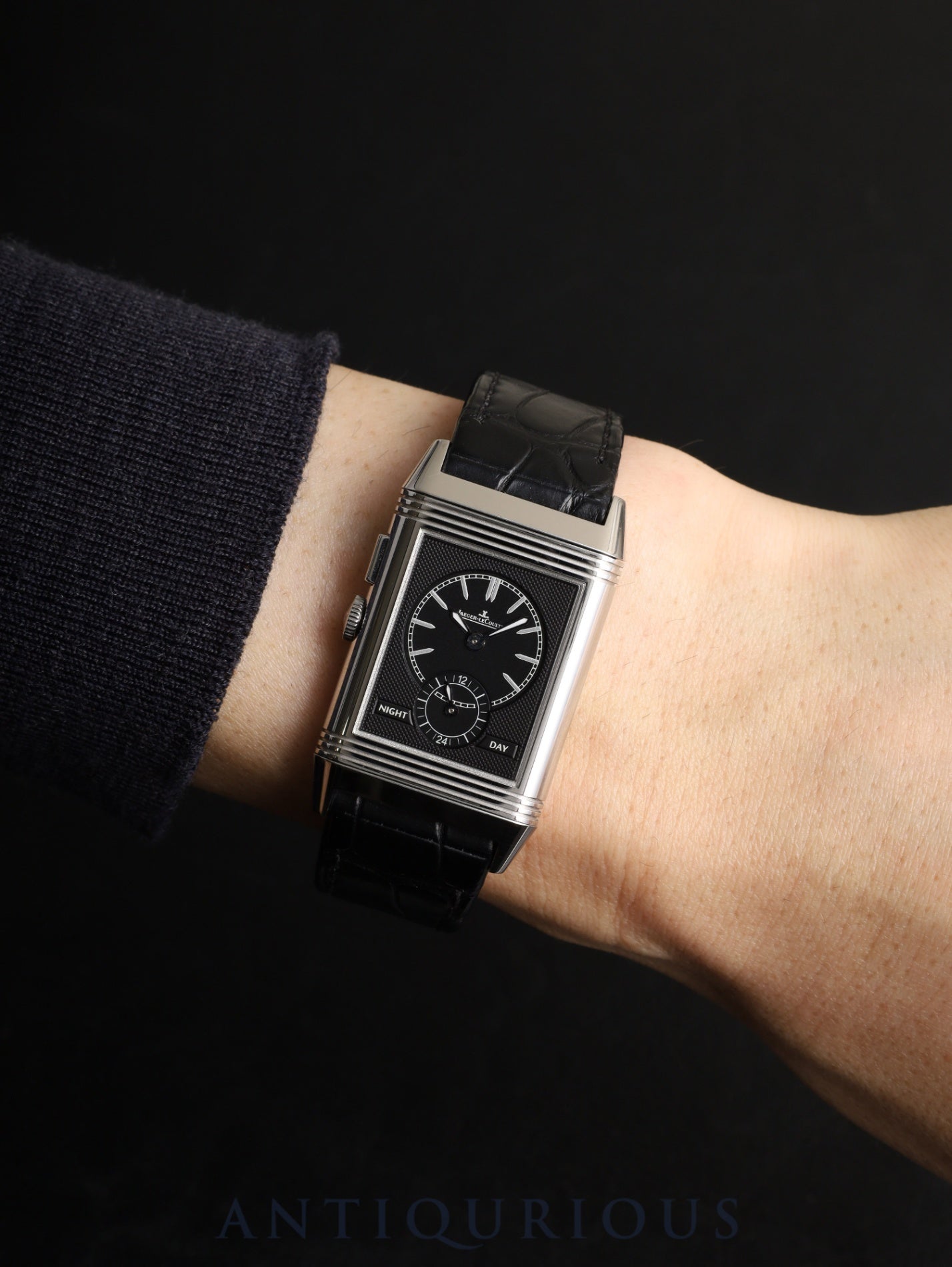 Jaeger-LeCoultre Grande Reverso Ultra Thin Duoface 278.8.54 / Q3788570 Manual winding Cal.854/1 SS Original leather strap Original pin buckle (SS) Silver / Black dial Box Booklets Warranty (2014 / with individual's name) Overhauled