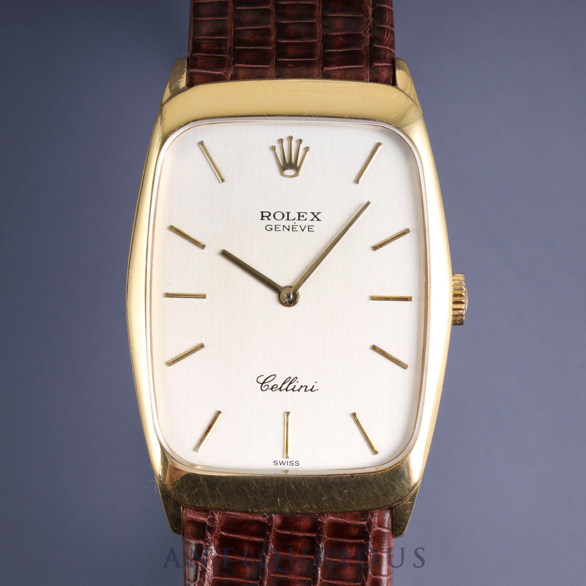 Rolex Cellini Manual Winding Cal.1601 750 Leather Genuine Buckle (GP) Silver Dial No.43 (1975) Overhauled