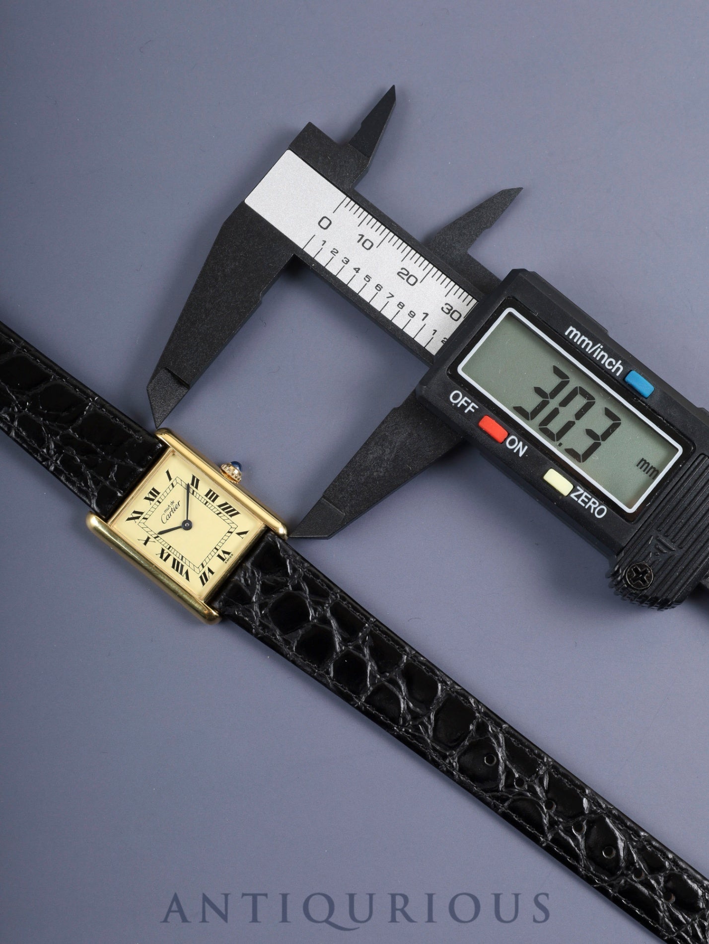 Cartier Must Tank LM 590005 Quartz Cal.90 SV925 Leather Genuine Buckle (GP) Ivory Roman Dial Overhauled and Finished to Like New