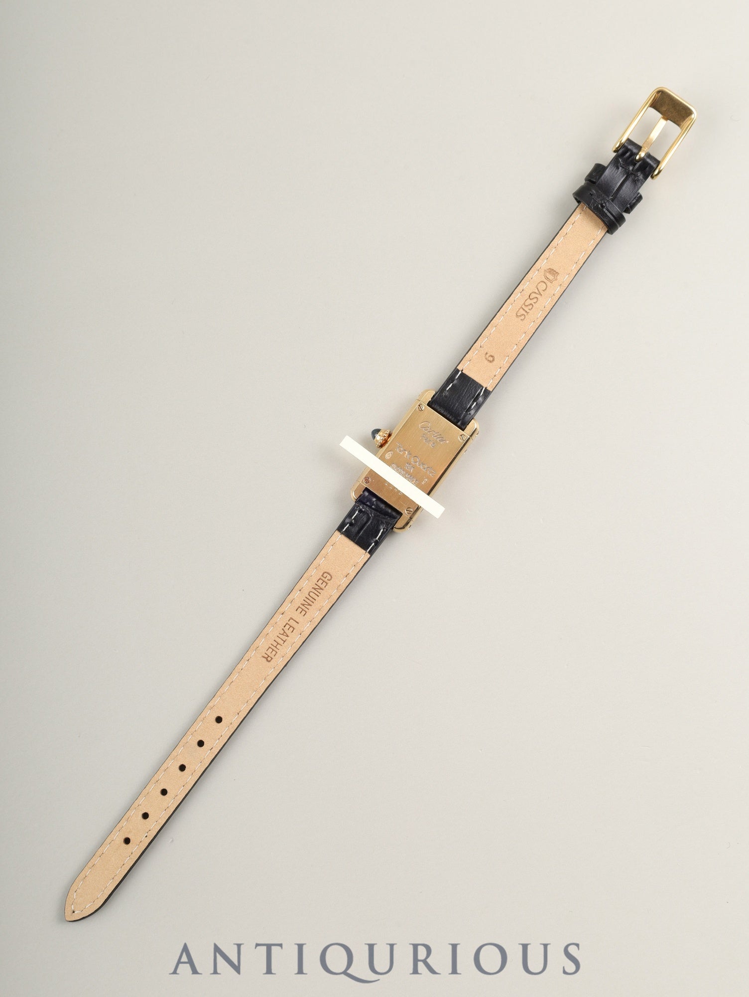 カルティエ タンク アロンジェ SM W1501753 / 828004 クォーツ Cal.028（ETA280.002） 750YG 革 社外ピンバックル（GP） アイボリーローマン文字盤 オーバーホール済み