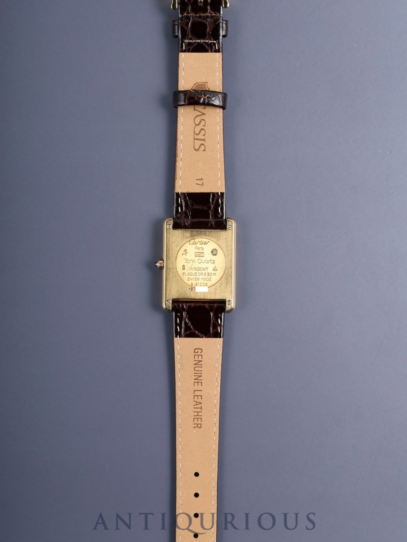 Cartier Must Tank LM 6 81006 Quartz Cal.690 SV925 Leather Genuine Pin Buckle (GP) Garnet Dial Bordeaux Dial (SWISS marking) Overhauled