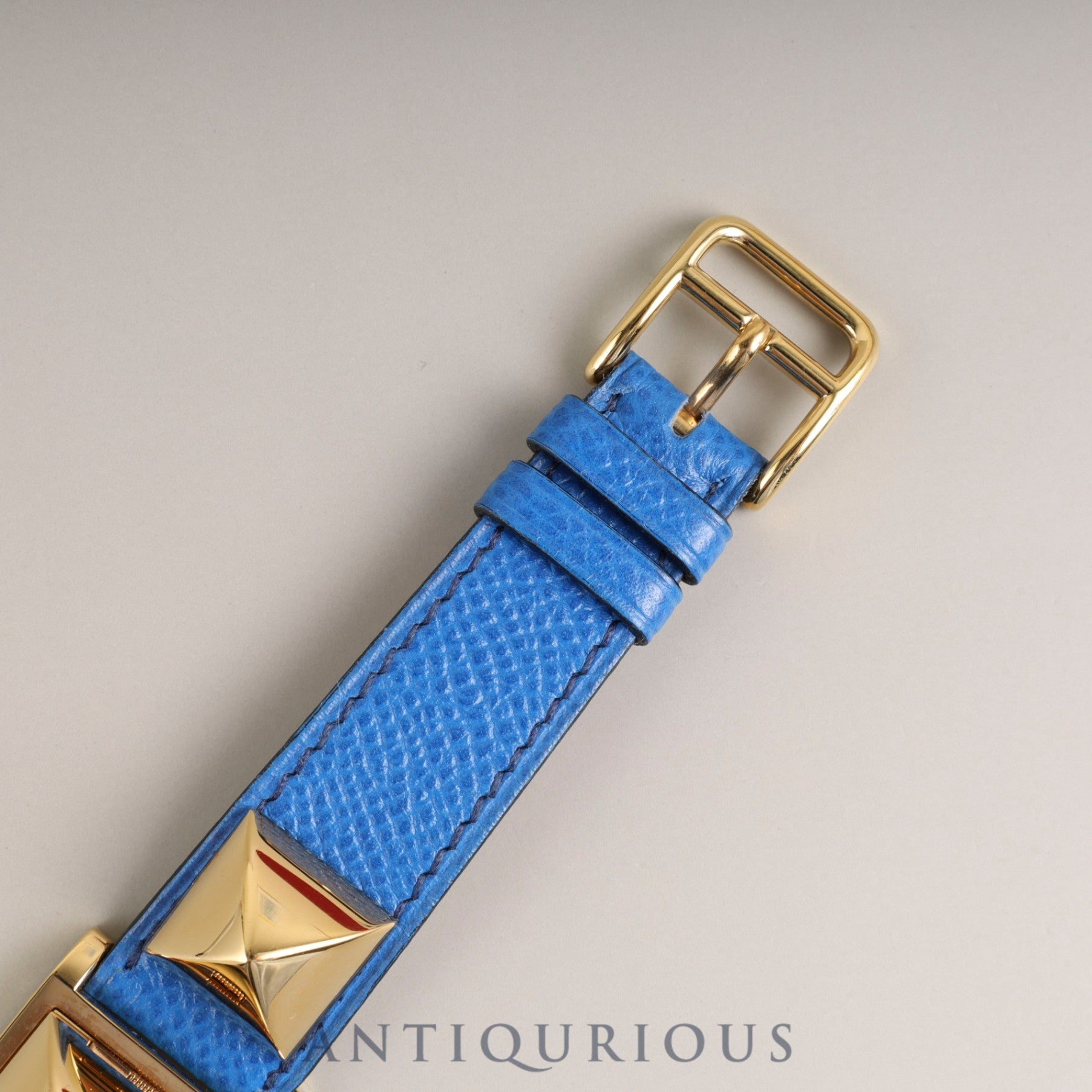 Hermès Medor 11.01 Quartz Cal. 976.001 GP Genuine Leather Strap (◯V Stamp: 1992) Genuine Buckle (GP) White Dial Overhauled