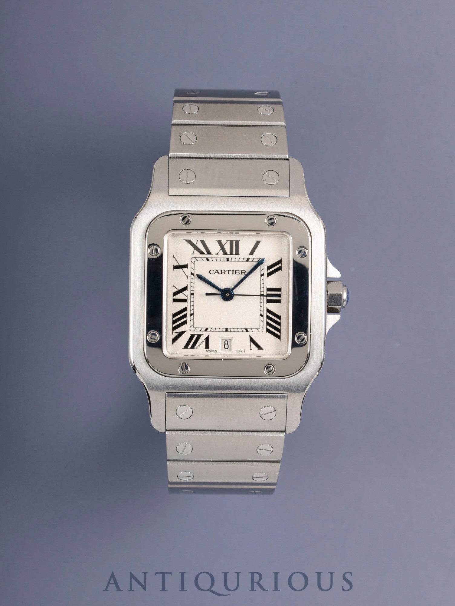 カルティエ サントス ガルベ LM W20060D6 / 1564 クォーツ Cal.687 SS SS ホワイトローマン文字盤（SWISS MADE表記） 箱 冊子 保証書（2003年）カルティエ修理証明書（2009年）オーバーホール済み