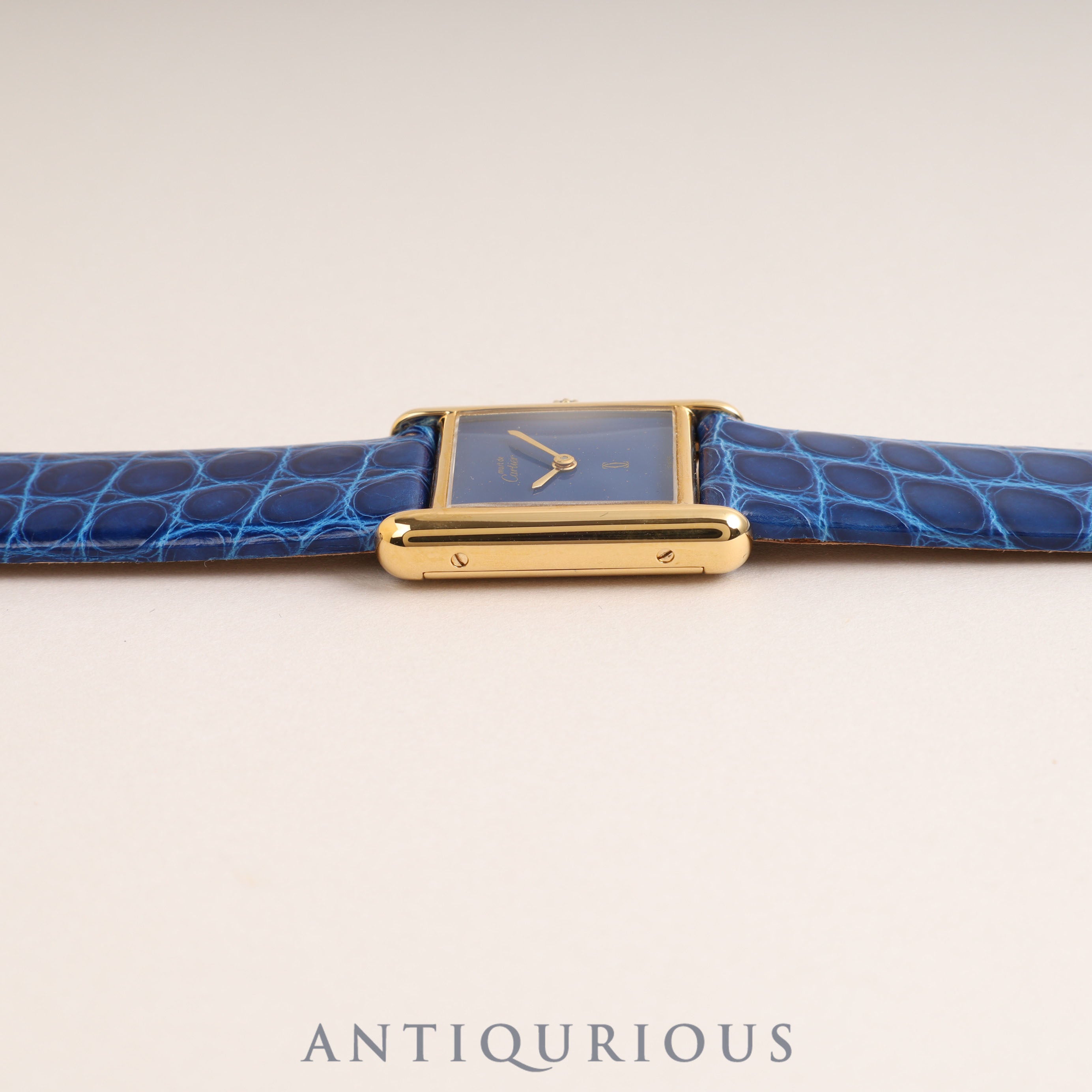 Cartier Must Tank SM Manual Winding Lapis Lazuli Dial