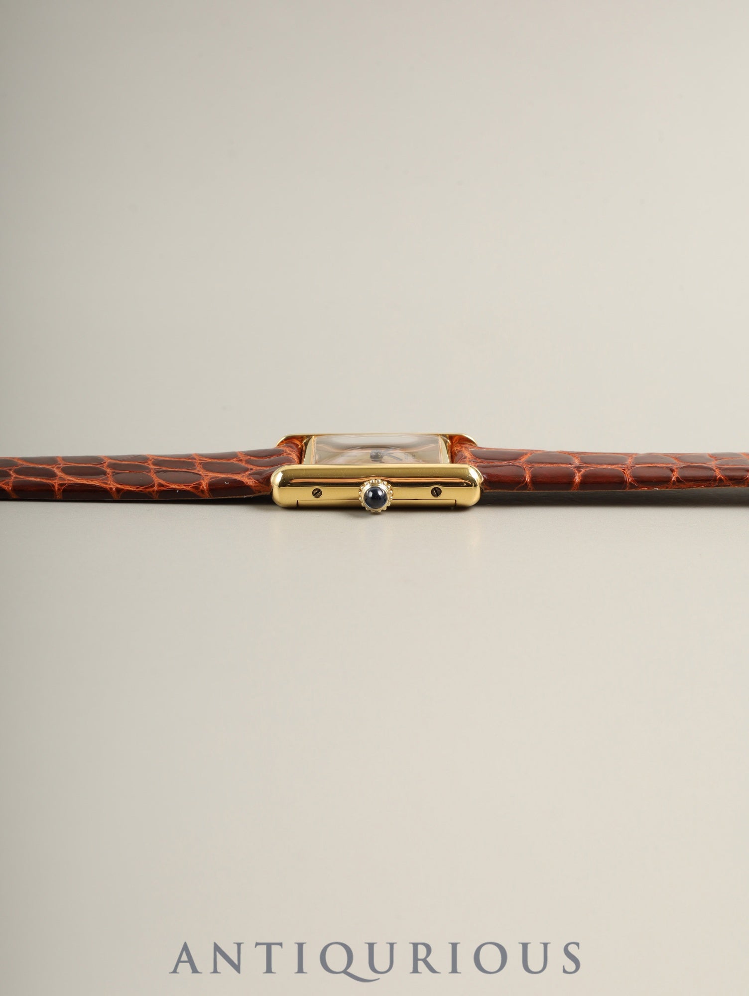 カルティエ マストタンク SM 手巻き Cal.78-1 SV925 革 純正ピンバックル（GP）ストライプトリニティ文字盤（SWISS表記） オーバーホール済み 新品仕上げ済み