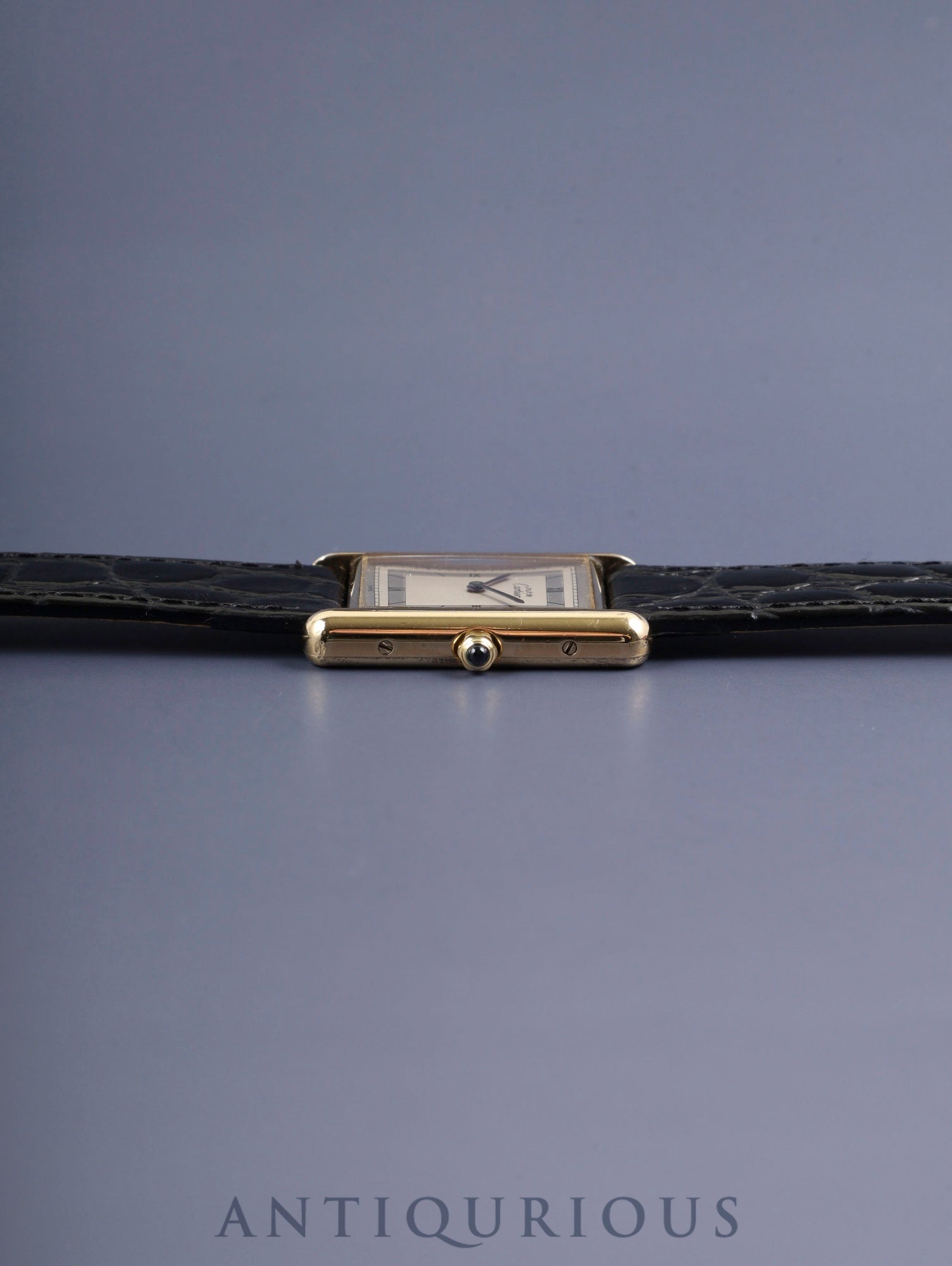 カルティエ マストタンク LM 6 81006 クォーツ Cal.81 SV925 純正尾錠（GP）シルバー飛びローマン文字盤 1982年頃～1995年頃 箱 オーバーホール済み