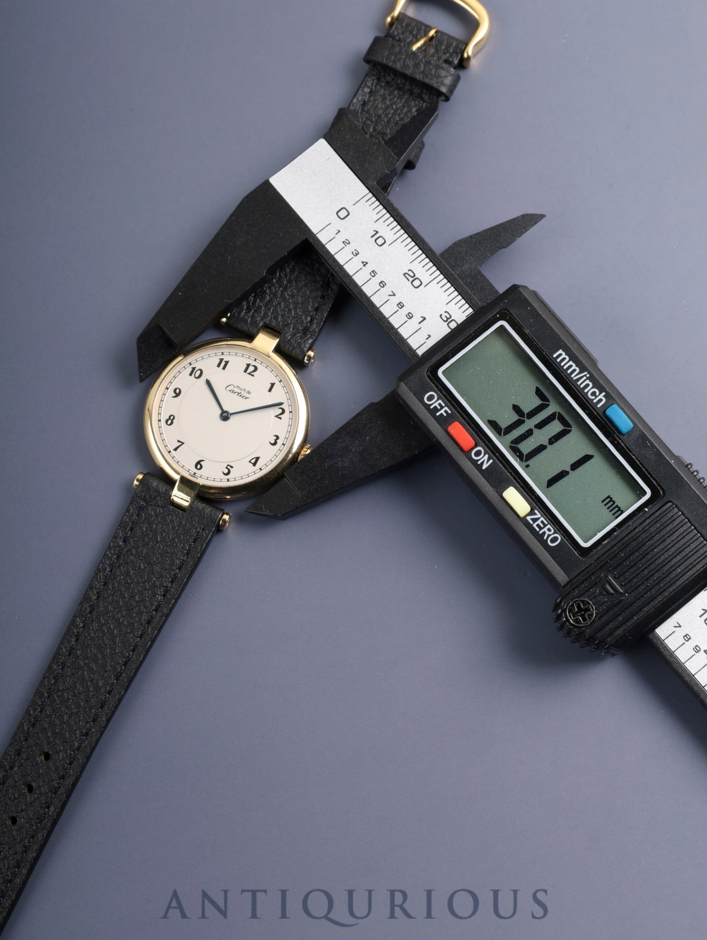 カルティエ マスト  ヴァンドーム VLC LM 590003 クォーツ Cal.90 SV925 革 純正ピンバックル（GP）アラビア文字盤（SWISS表記）オーバーホール済み