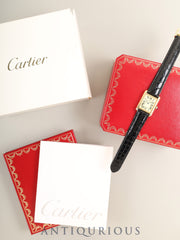Cartier Must Tank MM W1017354 / 2415 Quartz Cal.057 SV925 Leather Genuine GP D-buckle Ivory Roman Dial (SWISS MADE) Overhauled