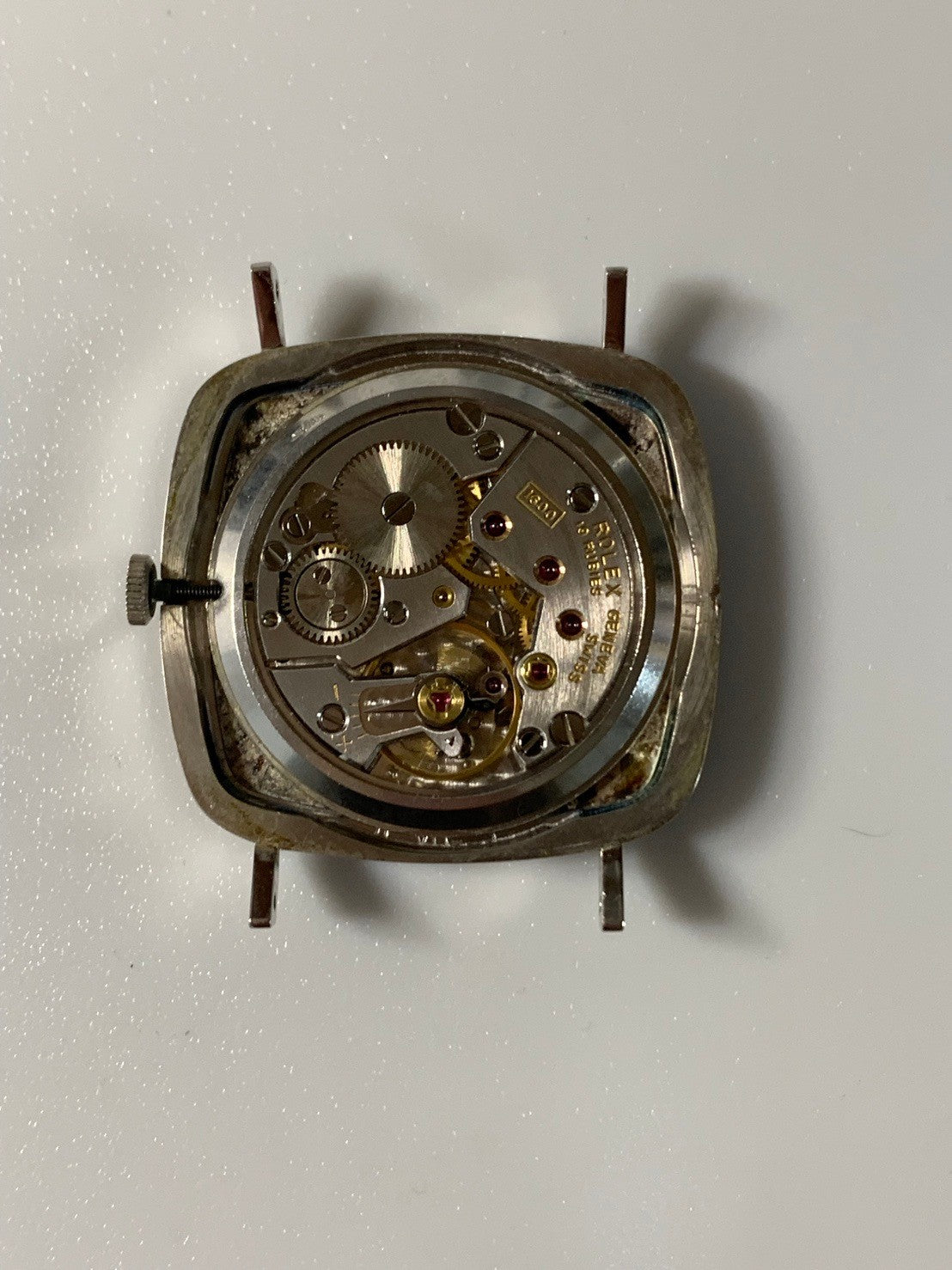 ロレックス チェリーニ 4084 手巻き Cal.1600 革 750WG 純正ピンバックル（SS）ネイビー文字盤 41番台（1974年）オーバーホール済み