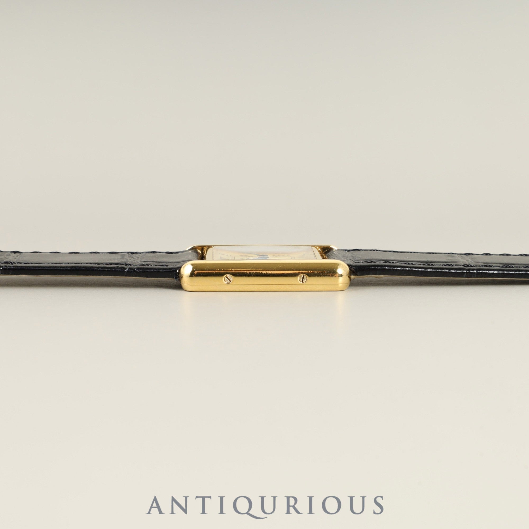 カルティエ マストタンク SM 5057001 クォーツ Cal.057 SV925 革 純正尾錠（GP）アイボリーローマン文字盤 オーバーホール済み