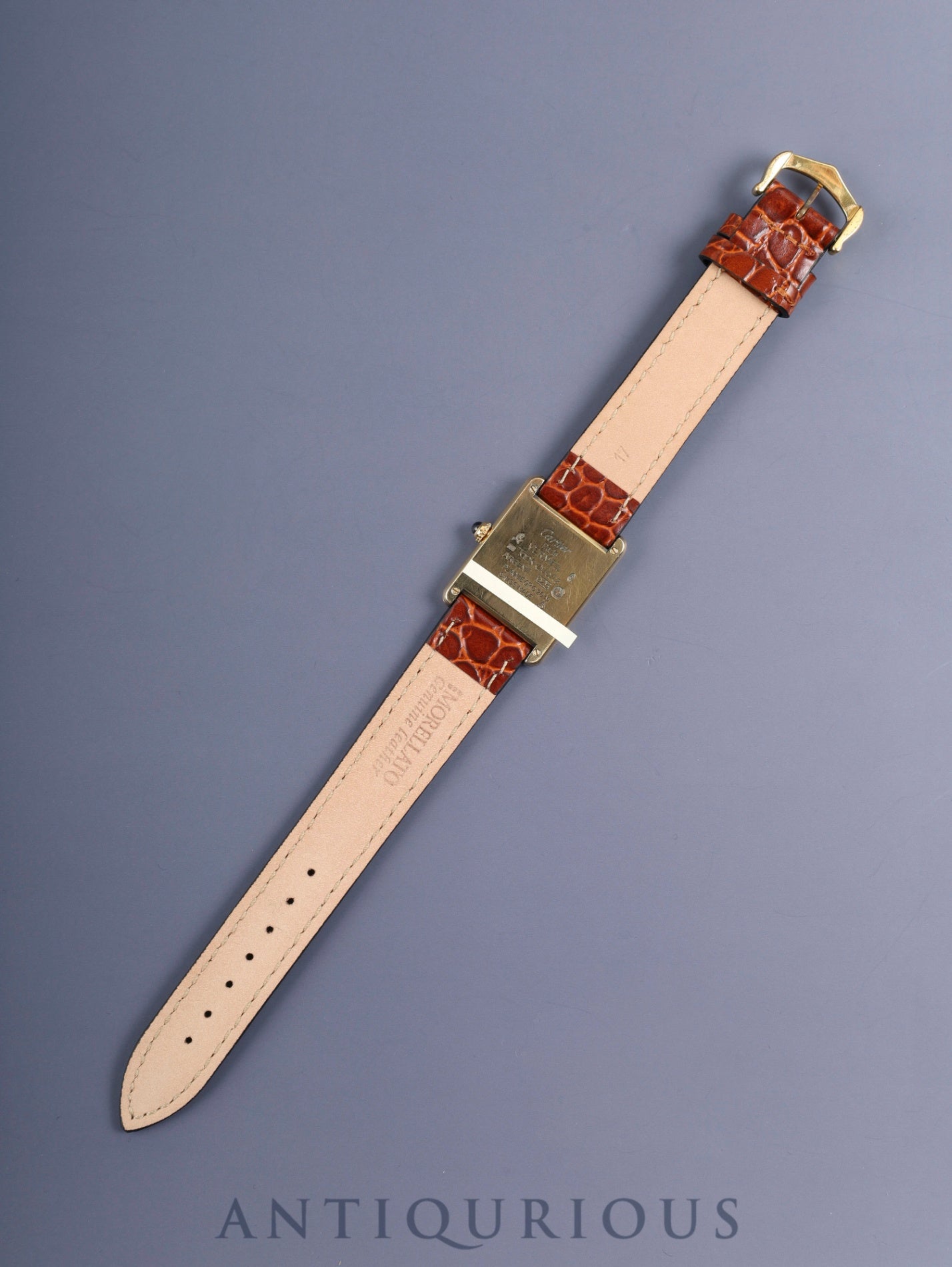 カルティエ マストタンク LM 590005 クォーツ Cal.90 SV925 革 純正尾錠（GP）アイボリーローマン文字盤 オーバーホール済み