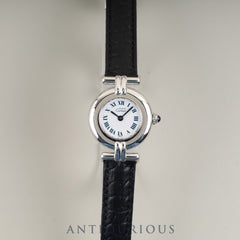 カルティエ マストコリゼ W1001665 / 690002 クォーツ Cal.90.06  SV925 革 純正Dバックル（SS） ホワイトローマン文字盤 箱 冊子 保証書（1995年） オーバーホール済み