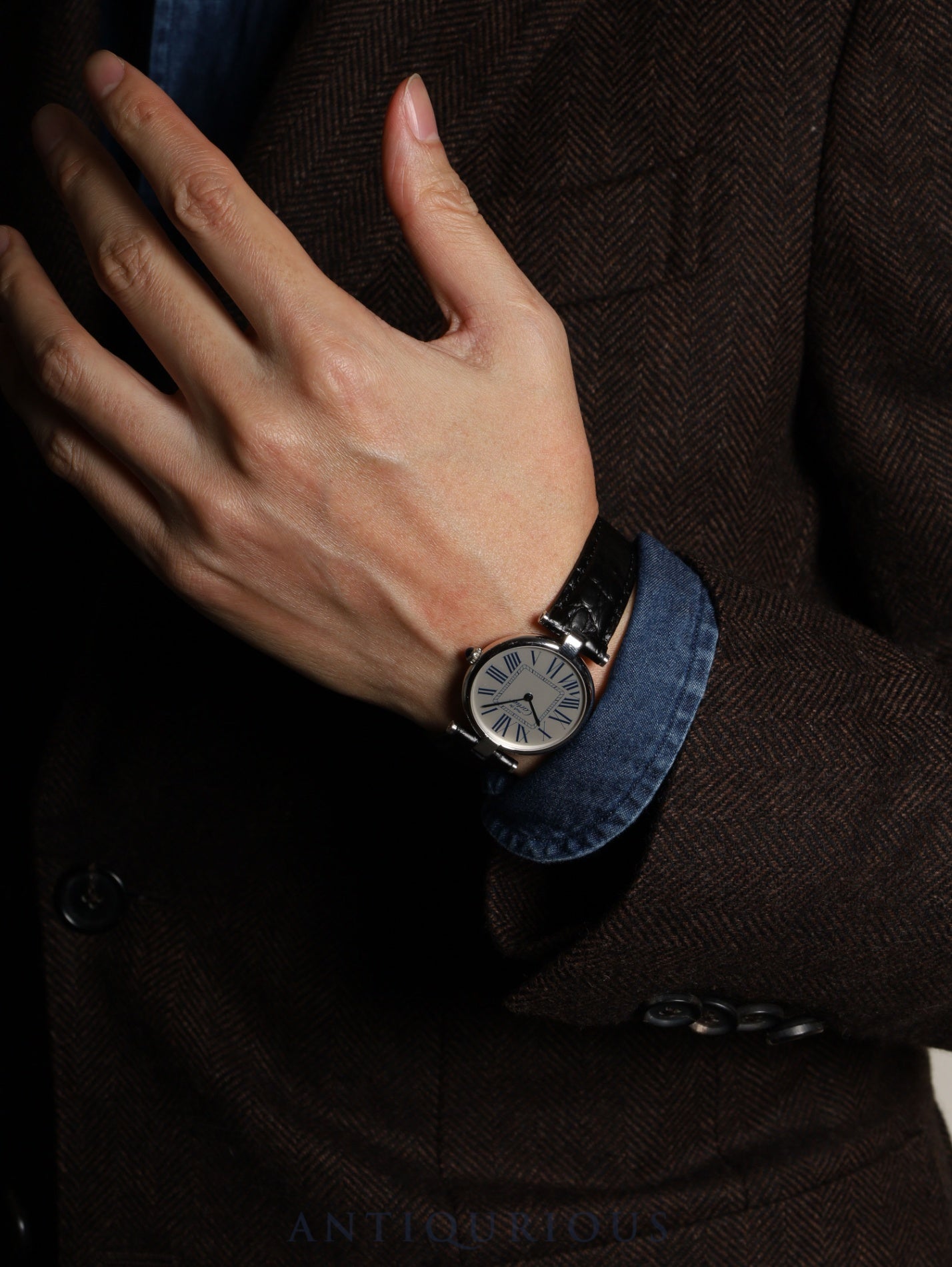 カルティエ マスト ヴァンドーム VLC LM 1860 クォーツ Cal.90.06 SV925 革 純正Dバックル（SS） オパラン文字盤 保証書（1996年）オーバーホール済み