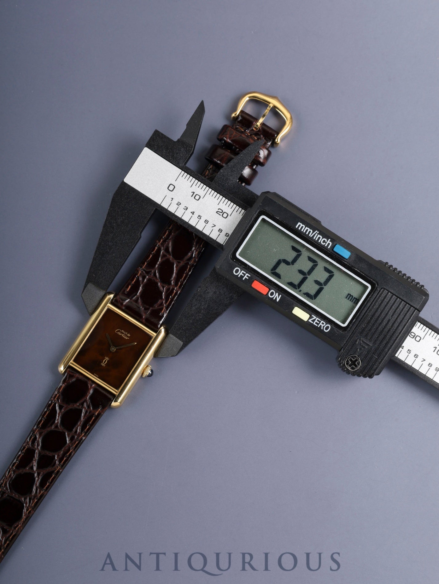 カルティエ マストタンク LM 6 手巻き Cal.78-1 SV925 革 純正ピンバックル（GP）マホガニー文字盤（SWISS表記） 箱 冊子 保証書（1981年）オーバーホール済み