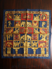 HERMES Scarf Carre 45 TORANA Gate Silk 100%