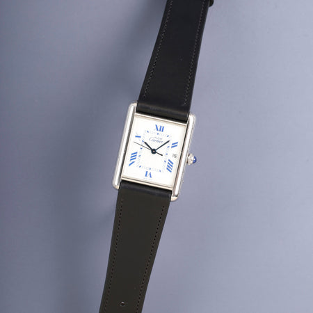 カルティエ マストタンク GM（XL） W1014154 / 2414 クォーツ Cal.687 SV925 革 純正尾錠（SS） ホワイト飛びローマン文字盤（SWISS MADE表記）オーバーホール済み