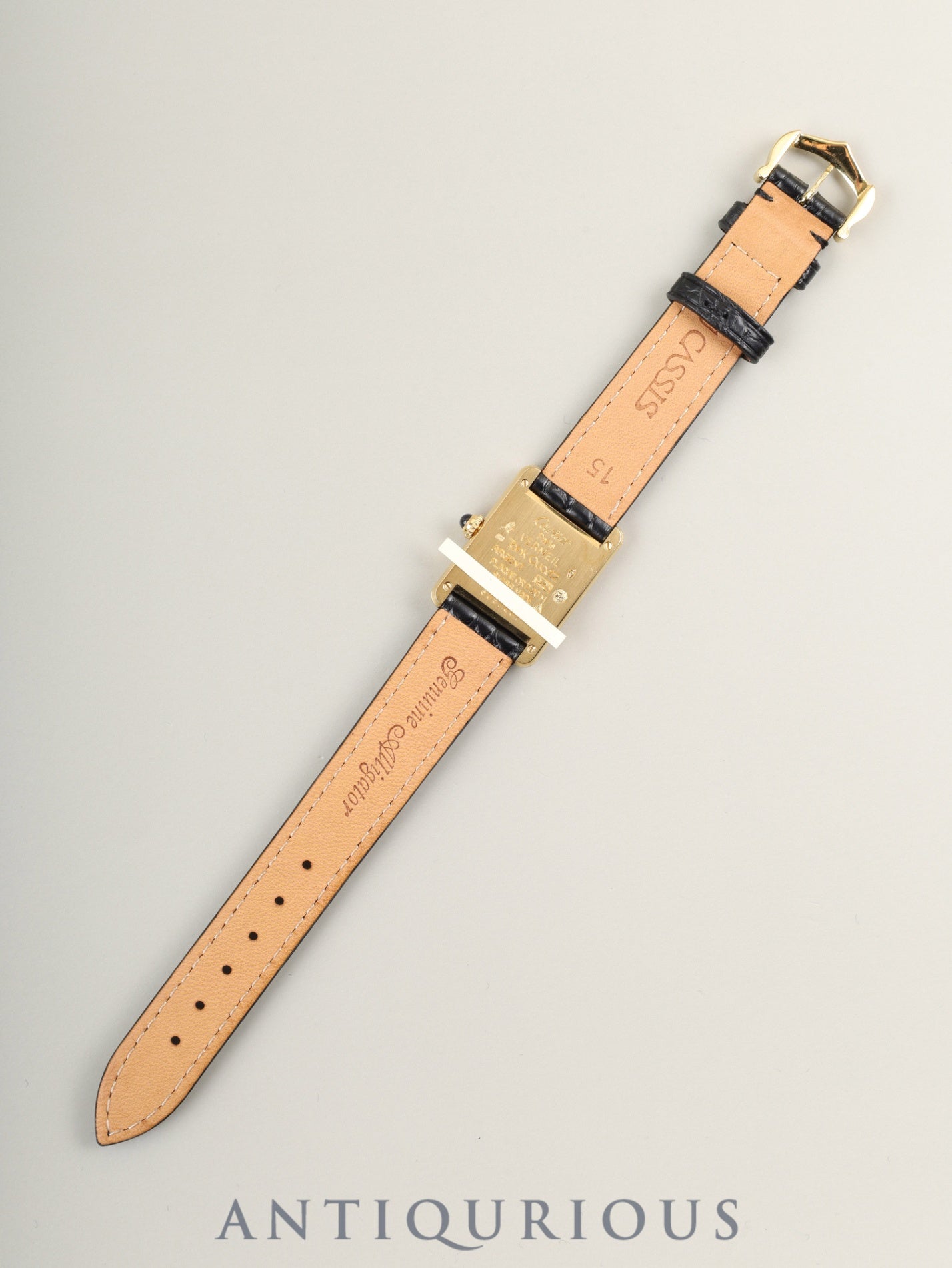 カルティエ マストタンク SM 5057001 クォーツ Cal.057  SV925 革  純正尾錠（GP）飛びアラビアCC文字盤（SWISS表記） オーバーホール済み