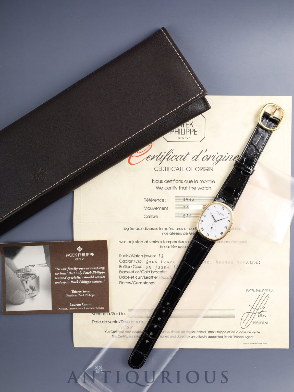 Patek Philippe Golden Ellipse 3948 Manual Winding Caliber 215 750YG Genuine Leather Strap Genuine Pin Buckle (750YG) White Dial Archive Case Card Overhauled