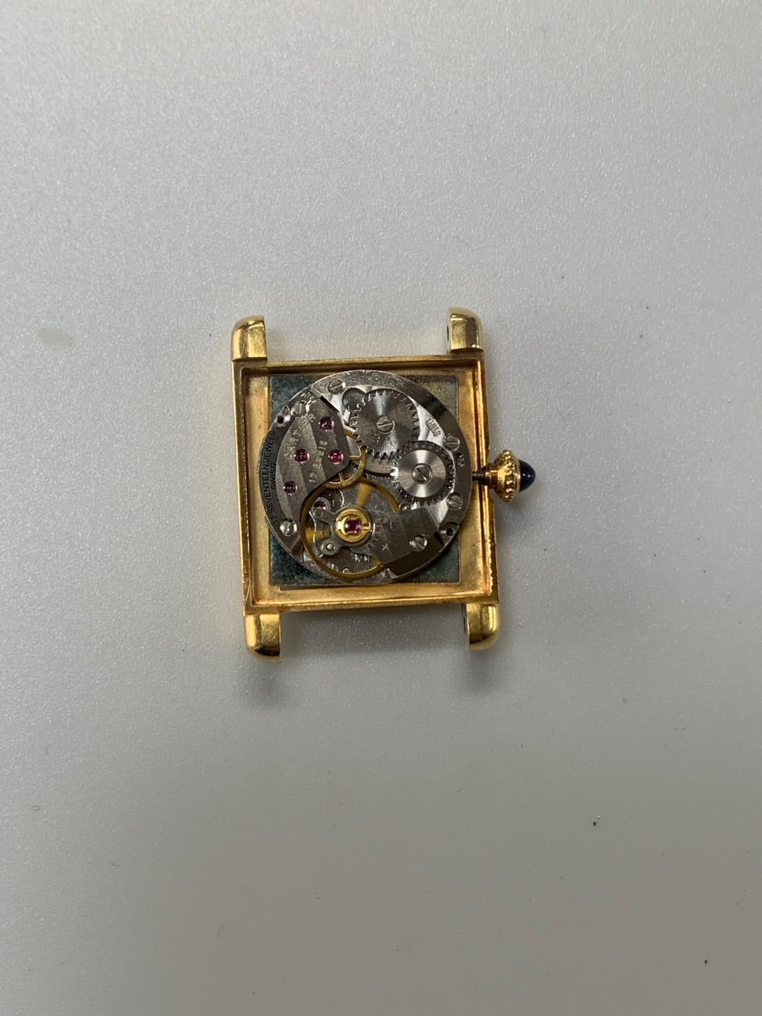 カルティエ タンクルイカルティエ SM 78087 手巻き Cal.ETA2512 750YG 革 純正ピンバックル（GP）ホワイトローマン文字盤（SWISS表記 ）保証書（1984年 /個人名記載あり）冊子 オーバーホール済み