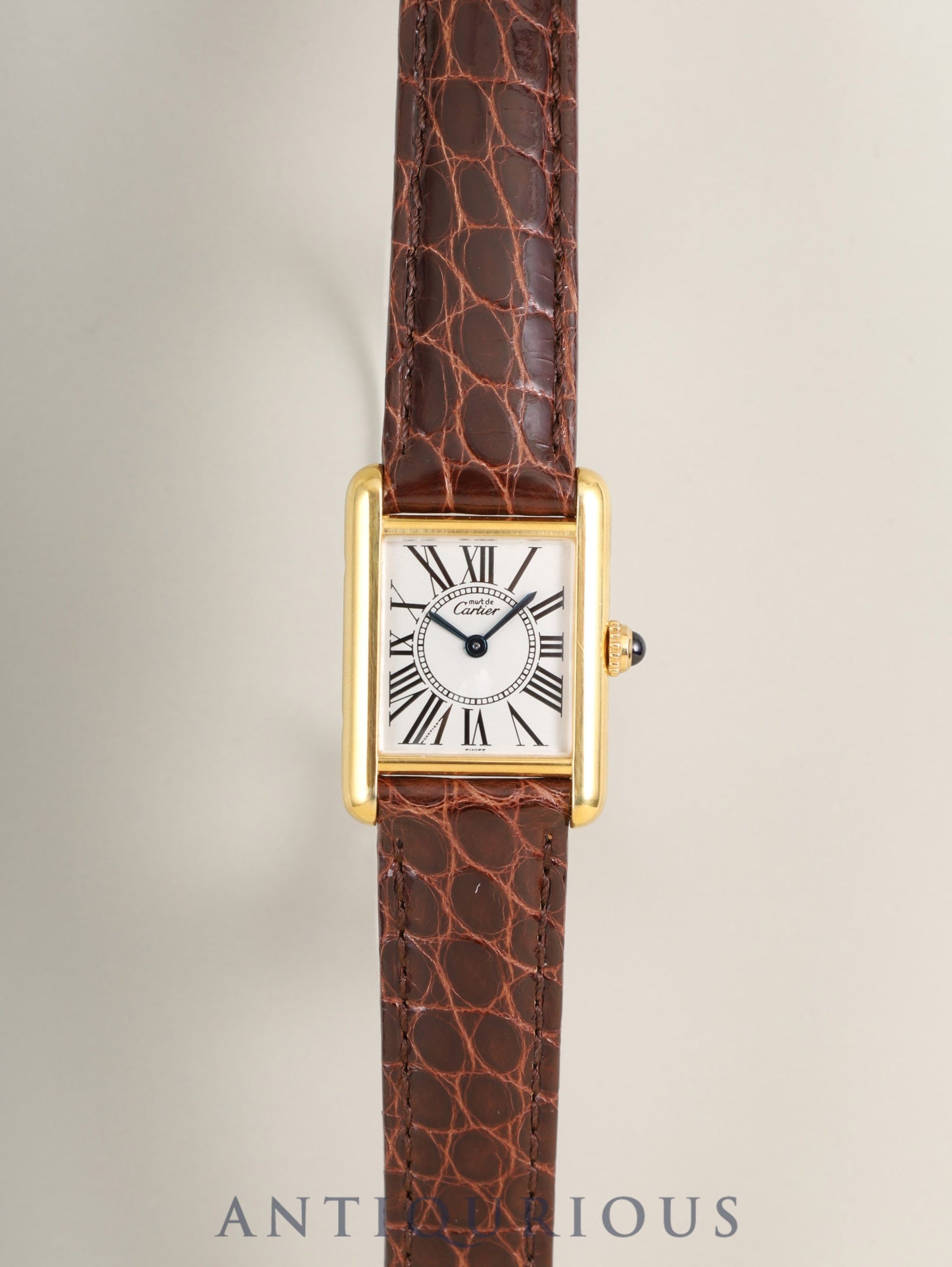カルティエ マストタンク SM W1005554 / 5057001 クォーツ Cal.057  SV925 革  純正Dバックル（GP）オパラン文字盤（SWISS表記） 箱 冊子 保証書（1994年） オーバーホール済み 新品仕上げ済み