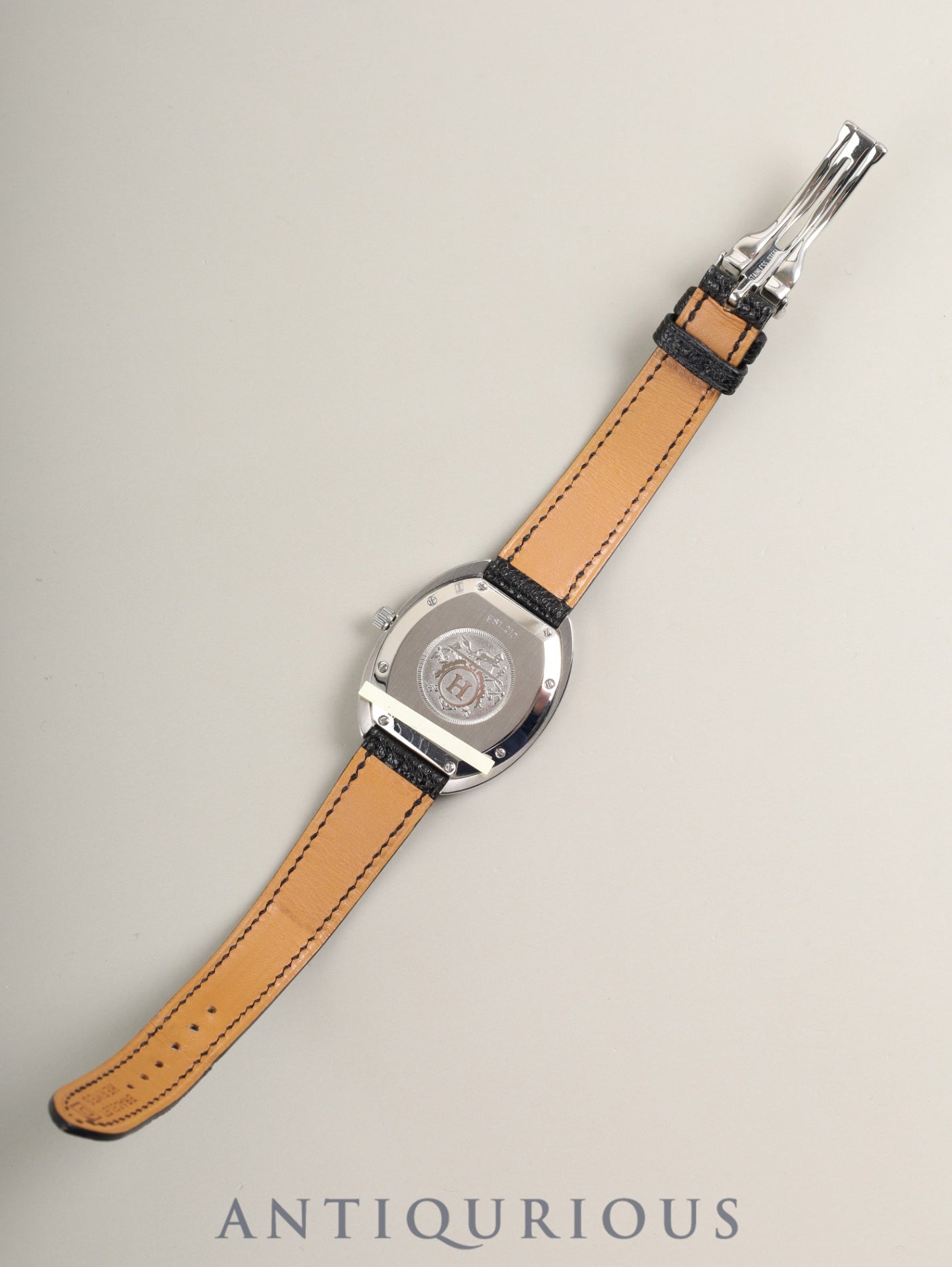 エルメス エスパス ES1.210 クォーツ Cal.989.431 SS 純正レザーベルト（□D刻印：2000年）純正バックル（SS）ブラック文字盤 箱 冊子 保証書（2000年） オーバーホール済み
