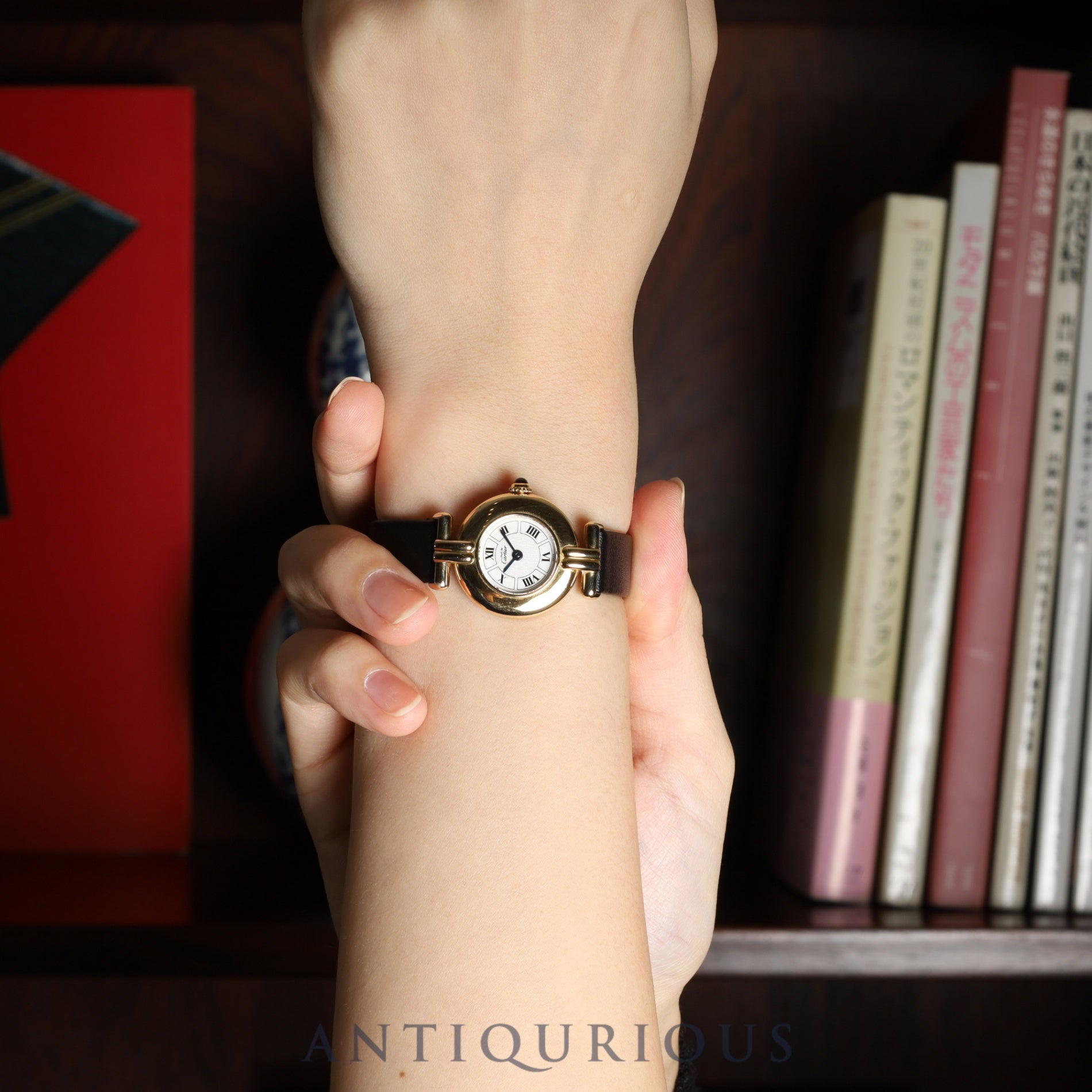 カルティエ マストコリゼ W1009954 / 1902 クォーツ SV925 革 純正尾錠（GP）ホワイト飛びローマンCC文字盤 オーバーホール済み