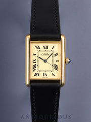 カルティエ マストタンク GM（XL） W1017454/2413 クォーツ Cal.687 SV925 革 純正尾錠（GP）アイボリーローマン文字盤 オーバーホール済み