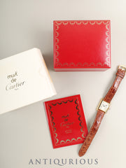 Cartier Must Tank SM W1003053 / 5057001 Quartz Cal.- SV925, genuine leather strap, genuine pin buckle (GP), straight Roman dial (SWISS表記), box, booklet. Complete service completed at Cartier boutique.