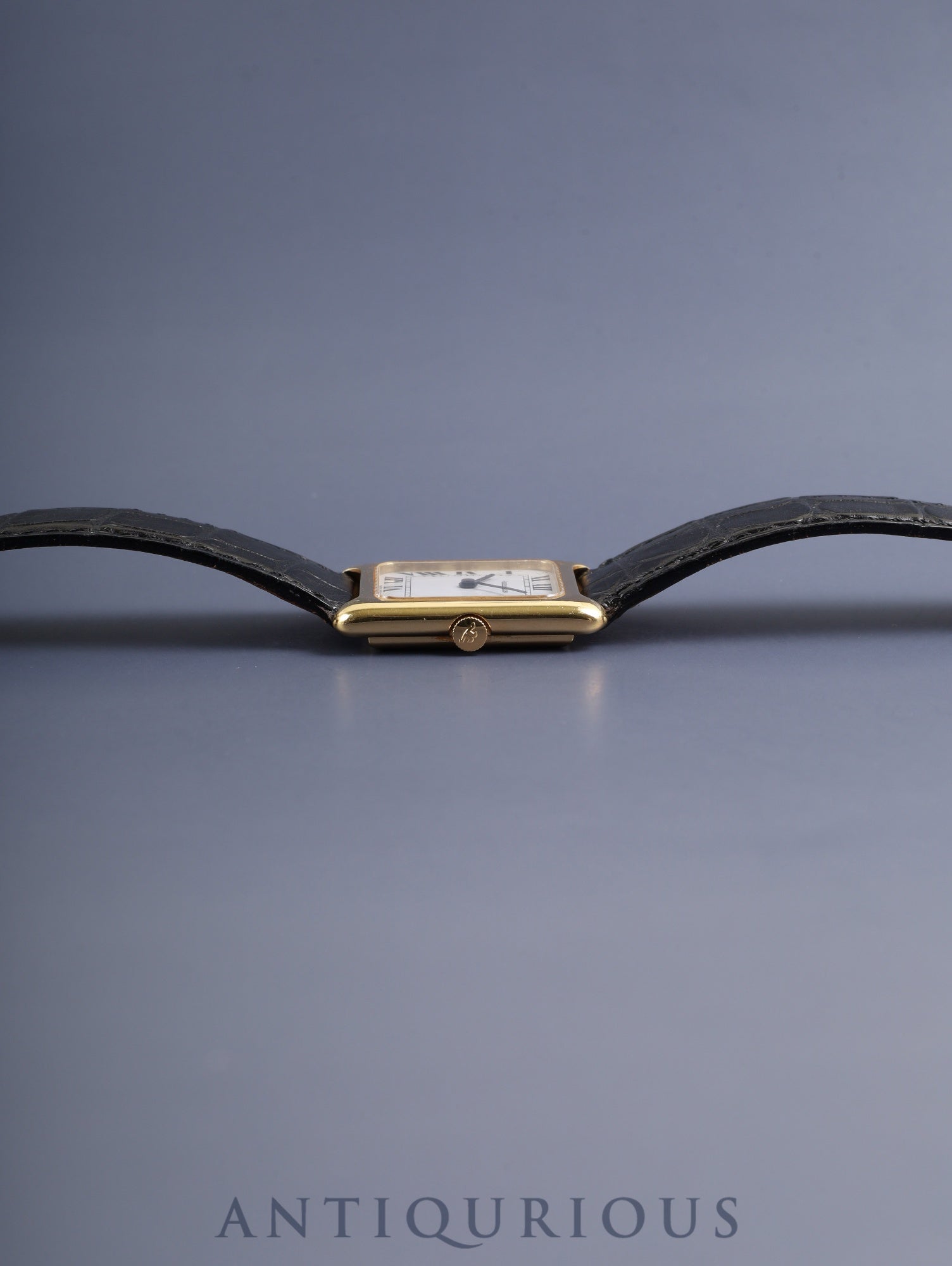 Jaeger-LeCoultre Square Case 9117.21 Manual Winding 750YG Leather Original Buckle (GP) White Roman Dial Overhauled