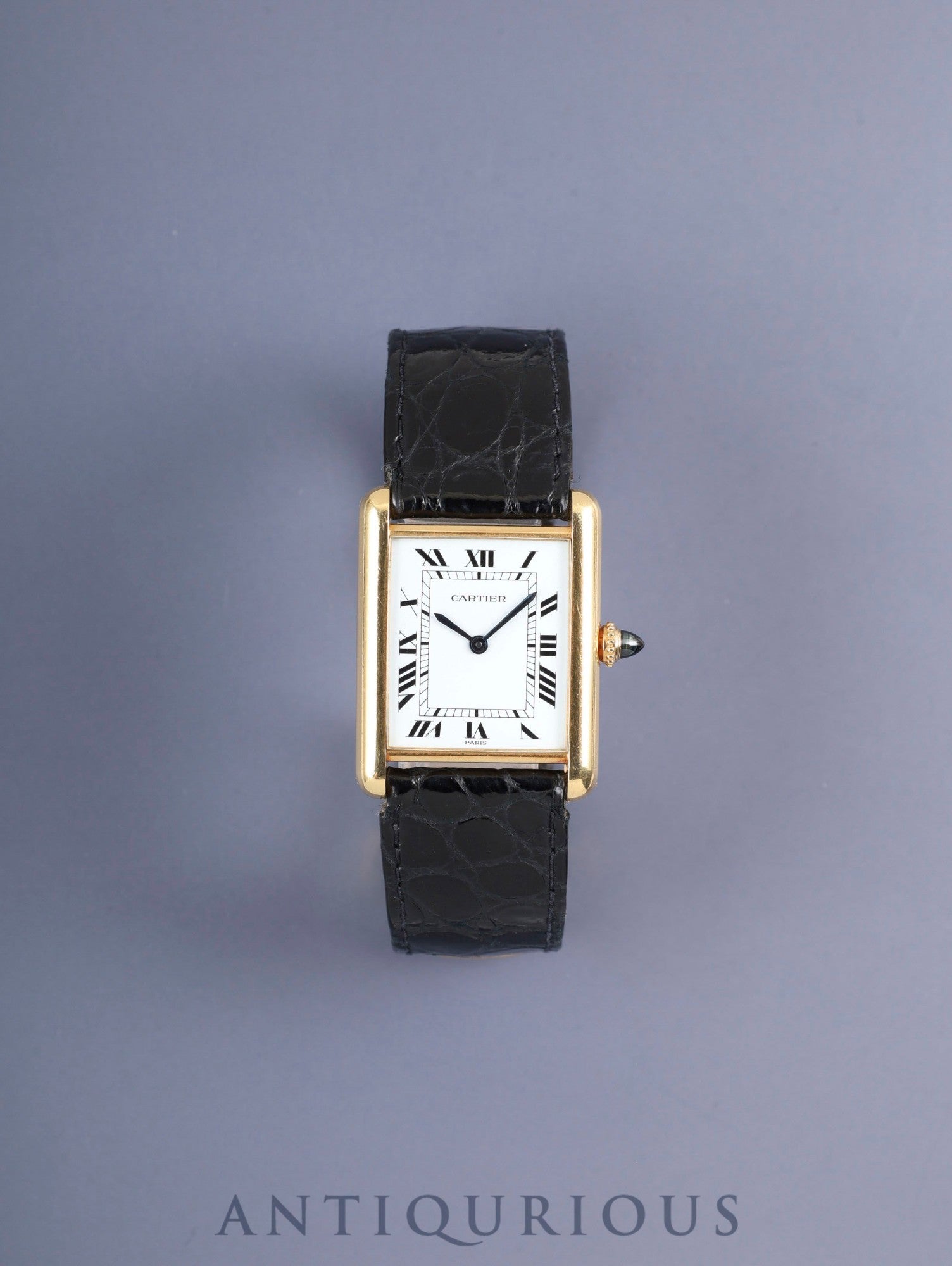カルティエ タンクルイカルティエ LM 78086 手巻き Cal.2512-1 750YG 純正革ベルト  純正Dバックル（18K）  ホワイトローマン文字盤（PARIS表記） オーバーホール済み