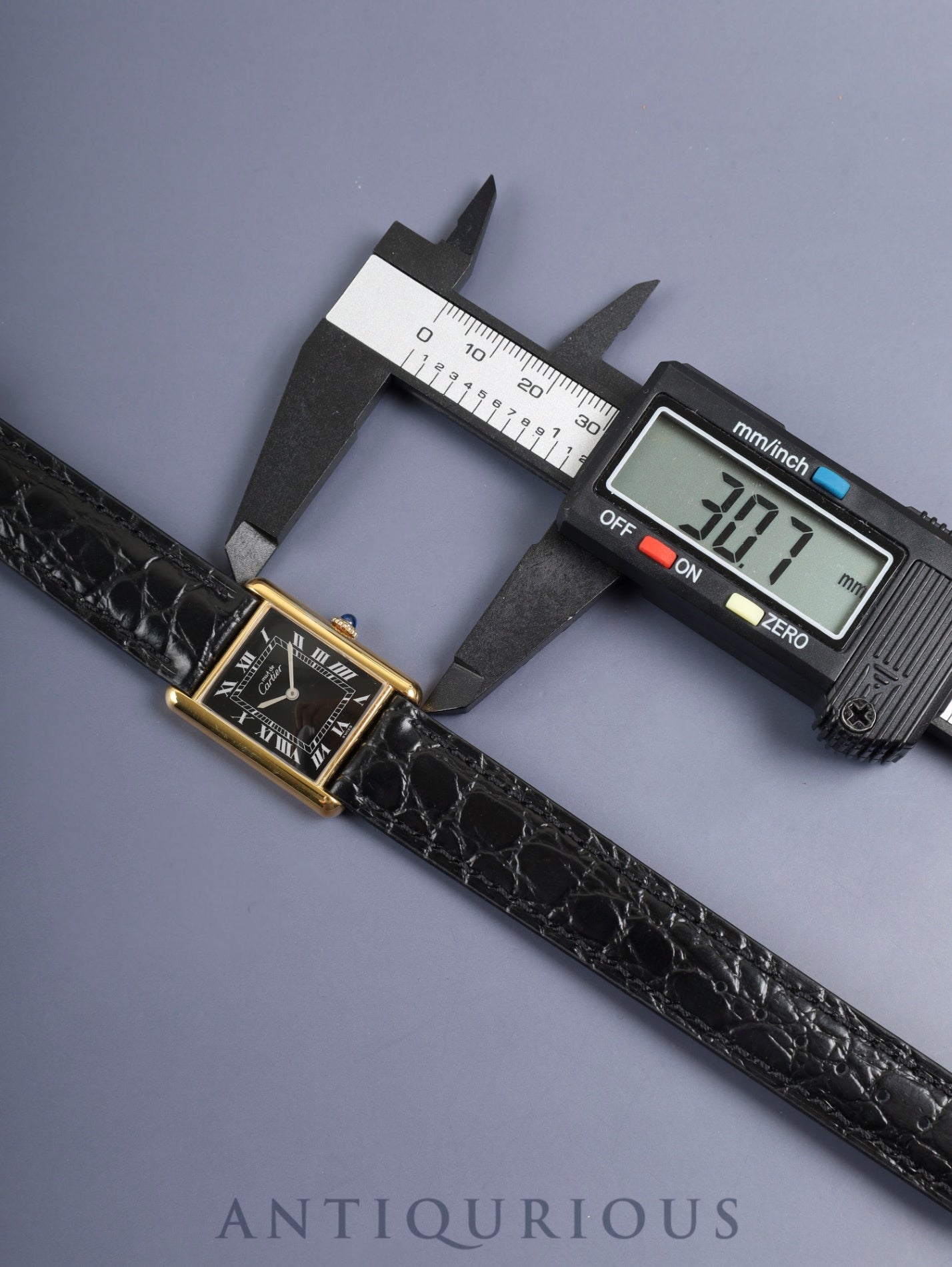 カルティエ マストタンク LM 6 手巻き Cal.78-1（ETA2512） SV925 革 純正ピンバックル（GP）ブラックローマン文字盤（SWISS表記）オーバーホール済み 新品仕上げ済み