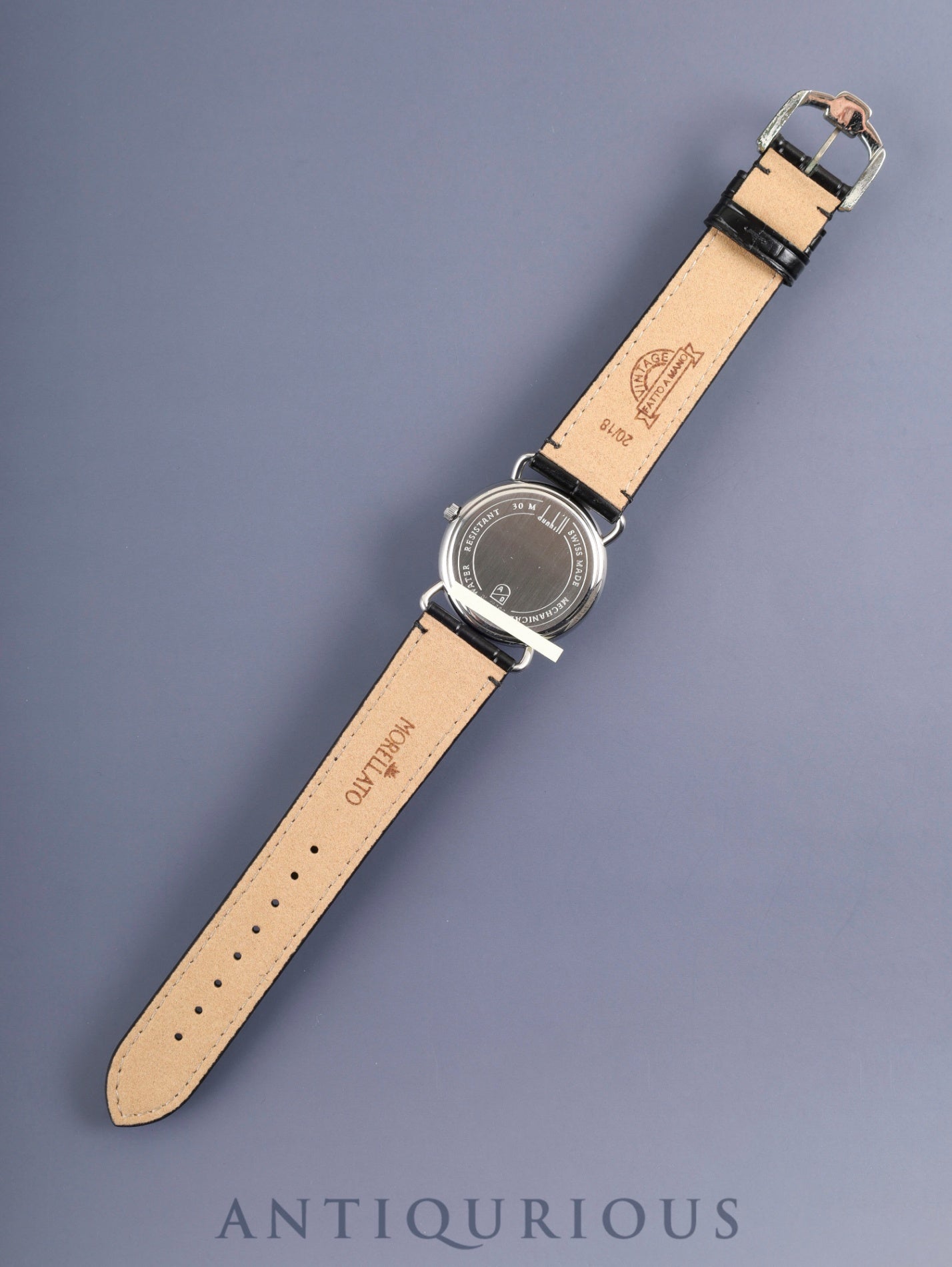 ダンヒル センテナリー スモールセコンド 手巻き SS 革 純正尾錠（SS）シルバーローマン文字盤 オーバーホール済み