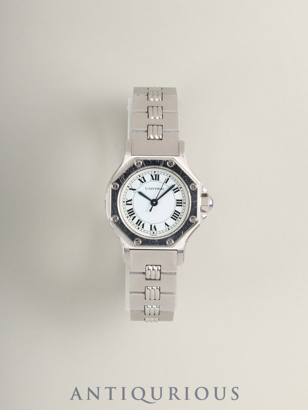 カルティエ サントス オクタゴン SM 0906 自動巻き Cal.2671 SS SS（ゴドロン）ホワイトローマン文字盤 オーバーホール済み