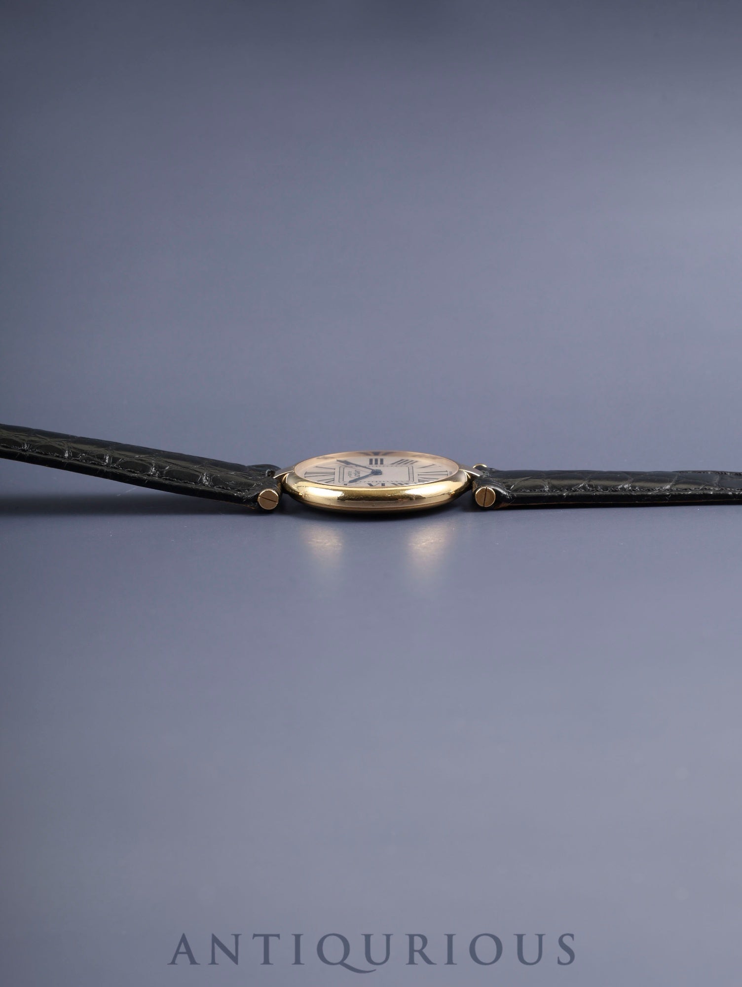 Cartier Must Vendome VLC LM W1005454 / 590003 Quartz Cal.90 SV925 Leather Genuine Deployant Buckle (GP) Opaline Dial (SWISS) Overhauled