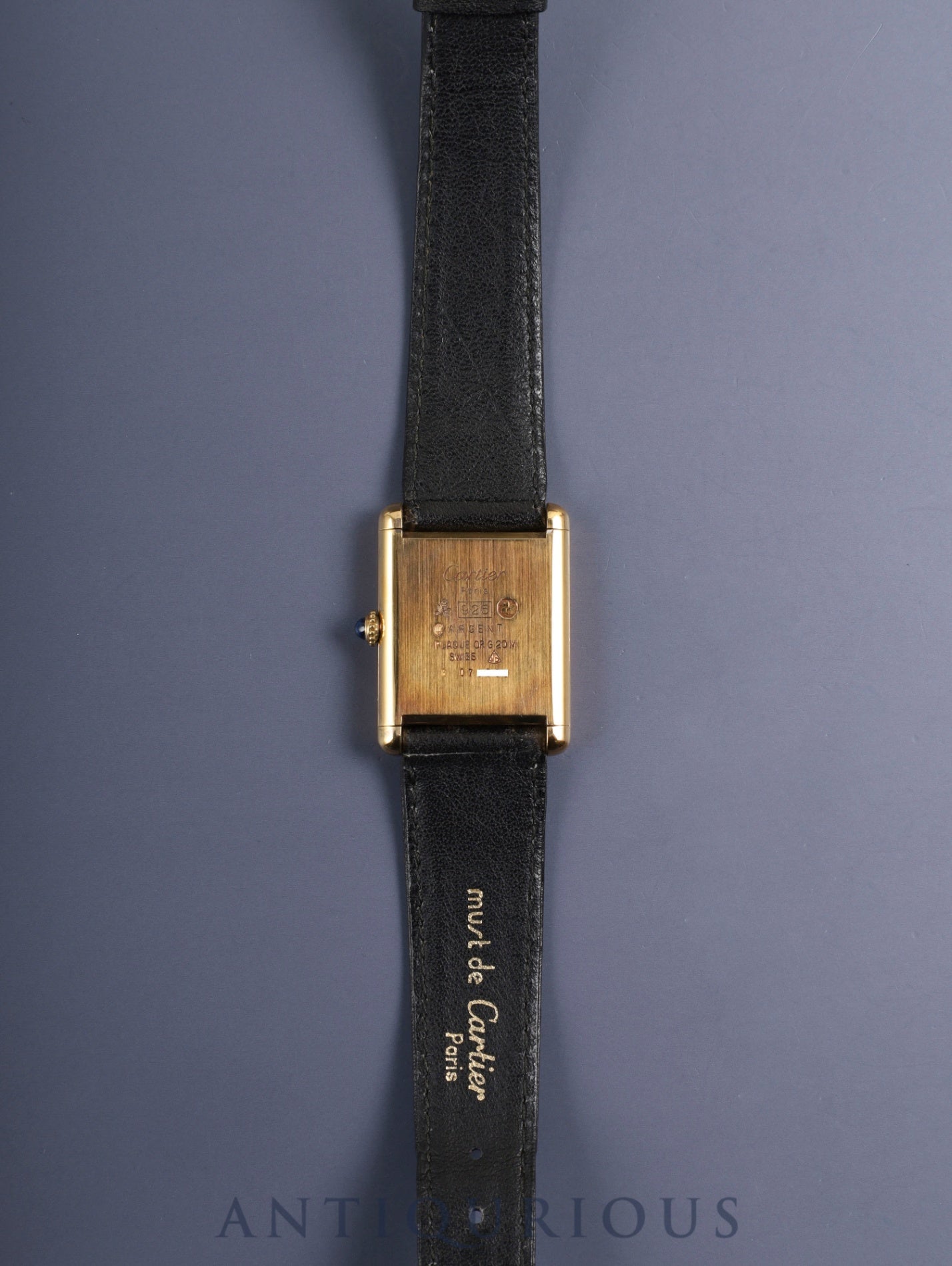 カルティエ マストタンク LM 手巻き Cal.78-1 SV925 純正革ベルト 純正ピンバックル（GP）オニキス文字盤（SWISS表記）オーバーホール済み