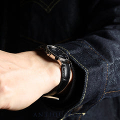 ロレックス チェリーニ 5115 手巻き Cal.1602 750 革 純正尾錠（750） ブラック文字盤  A番（1998年～1999年） オーバーホール済み