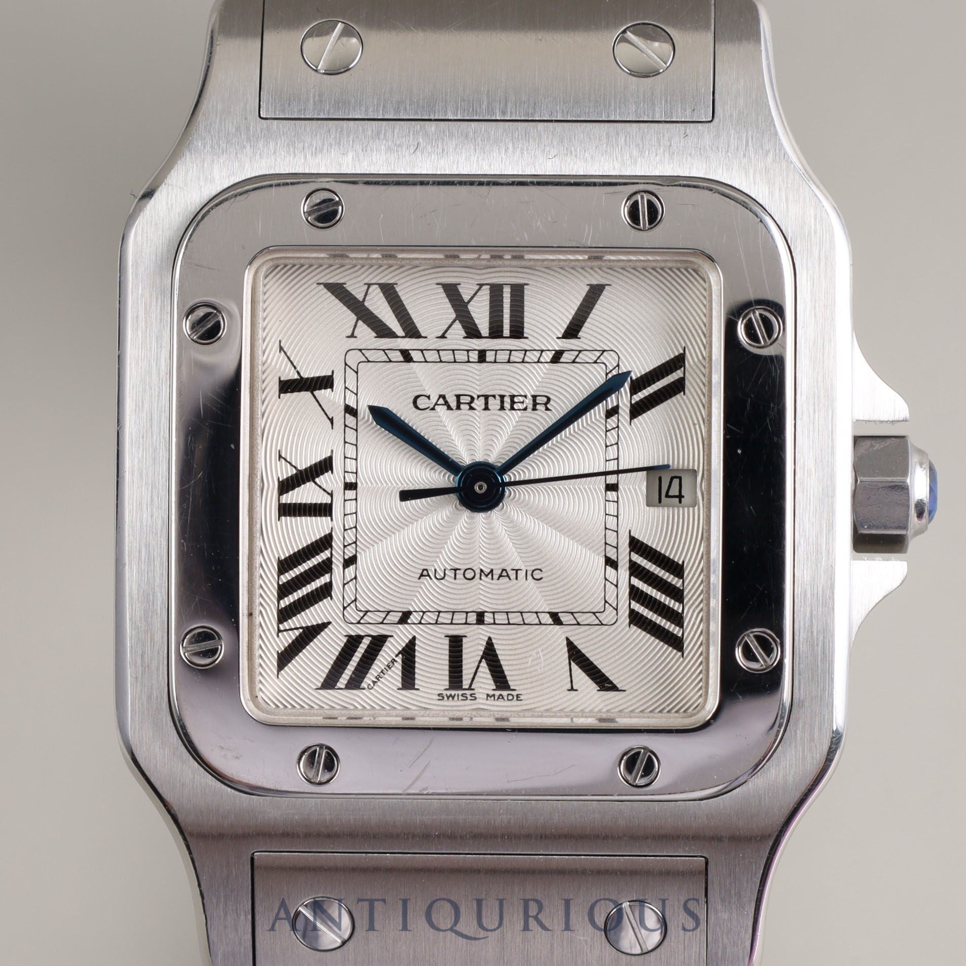 CARTIER SANTOS GALBEE LM 2319 Automatic SS Silver Guilloche Dial