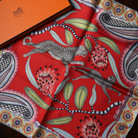 Hermès Scarf Carre 45 The Savana Dance 100% Silk With Box and Tags