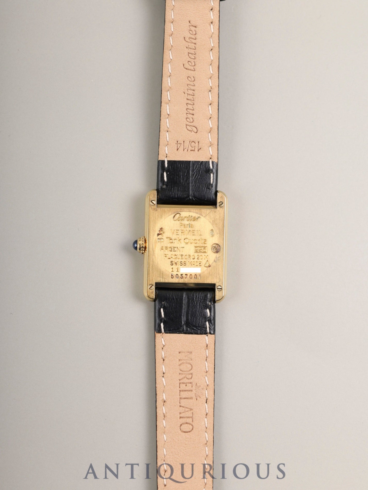 カルティエ マストタンク SM 5057001 クォーツ Cal.057 SV925 革 純正ピンバックル（GP）ストレートローマン文字盤（SWISS表記）オーバーホール済み