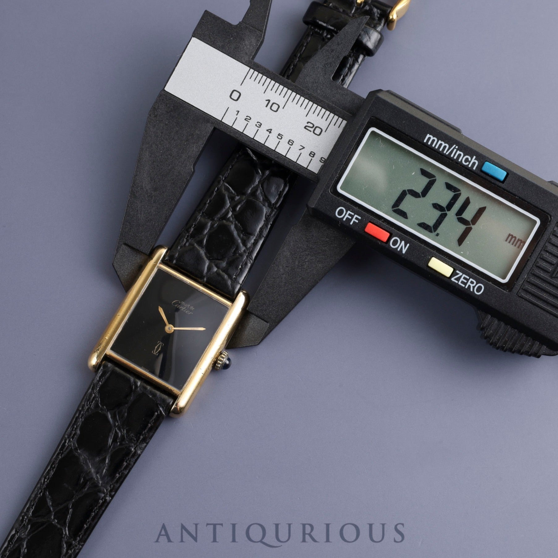 Cartier Must Tank LM Manual winding Cal.78-1 SV925 Leather Genuine buckle (GP) Black onyx dial Overhauled New finish