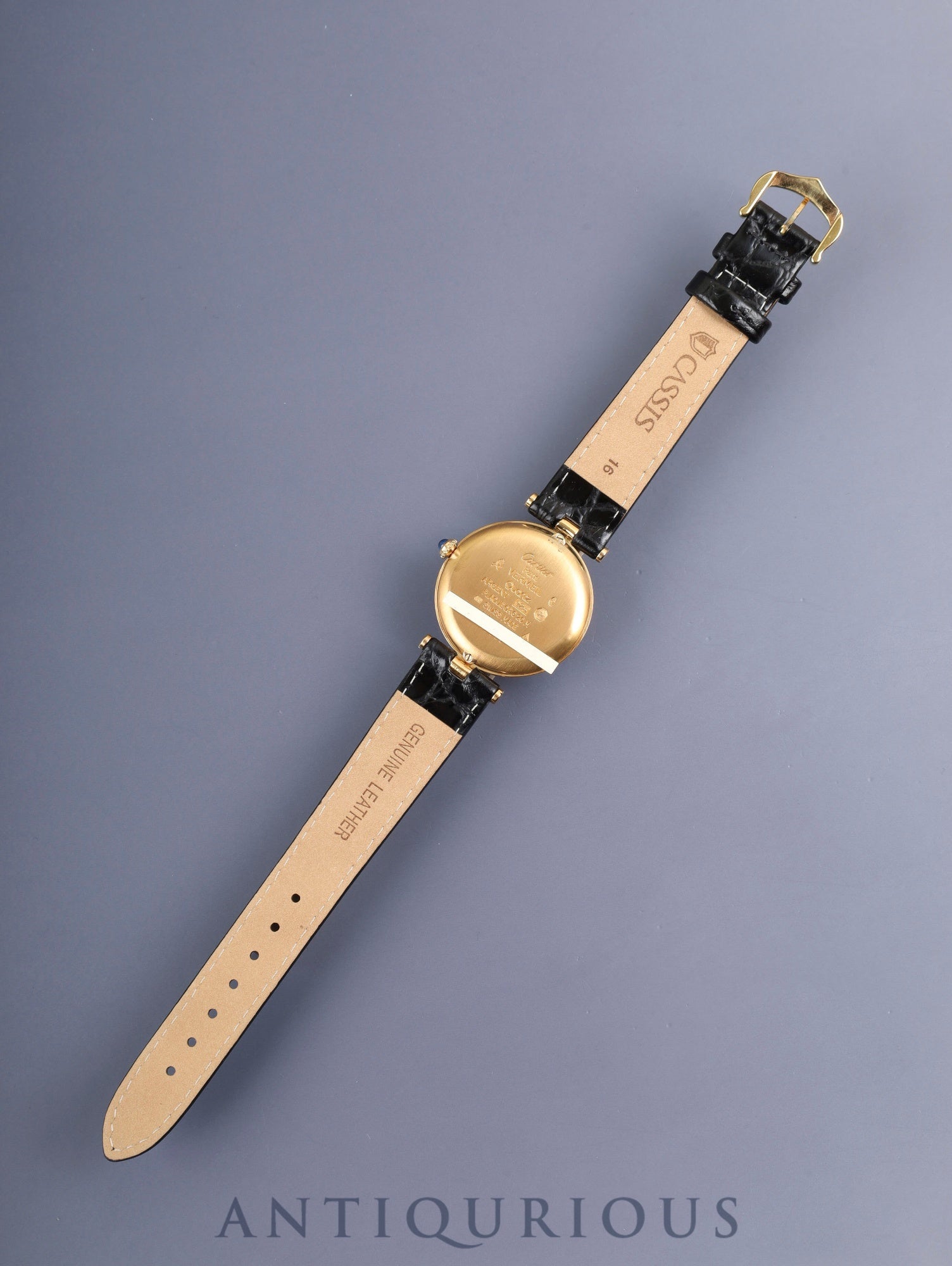 Cartier Must Vendome VLC LM 590003 Quartz Cal.90 SV925 Leather Original Pin Buckle (GP) Ivory 4-Point Roman Dial (SWISS marking) Box, Booklets, Warranty Card (1990) Overhauled