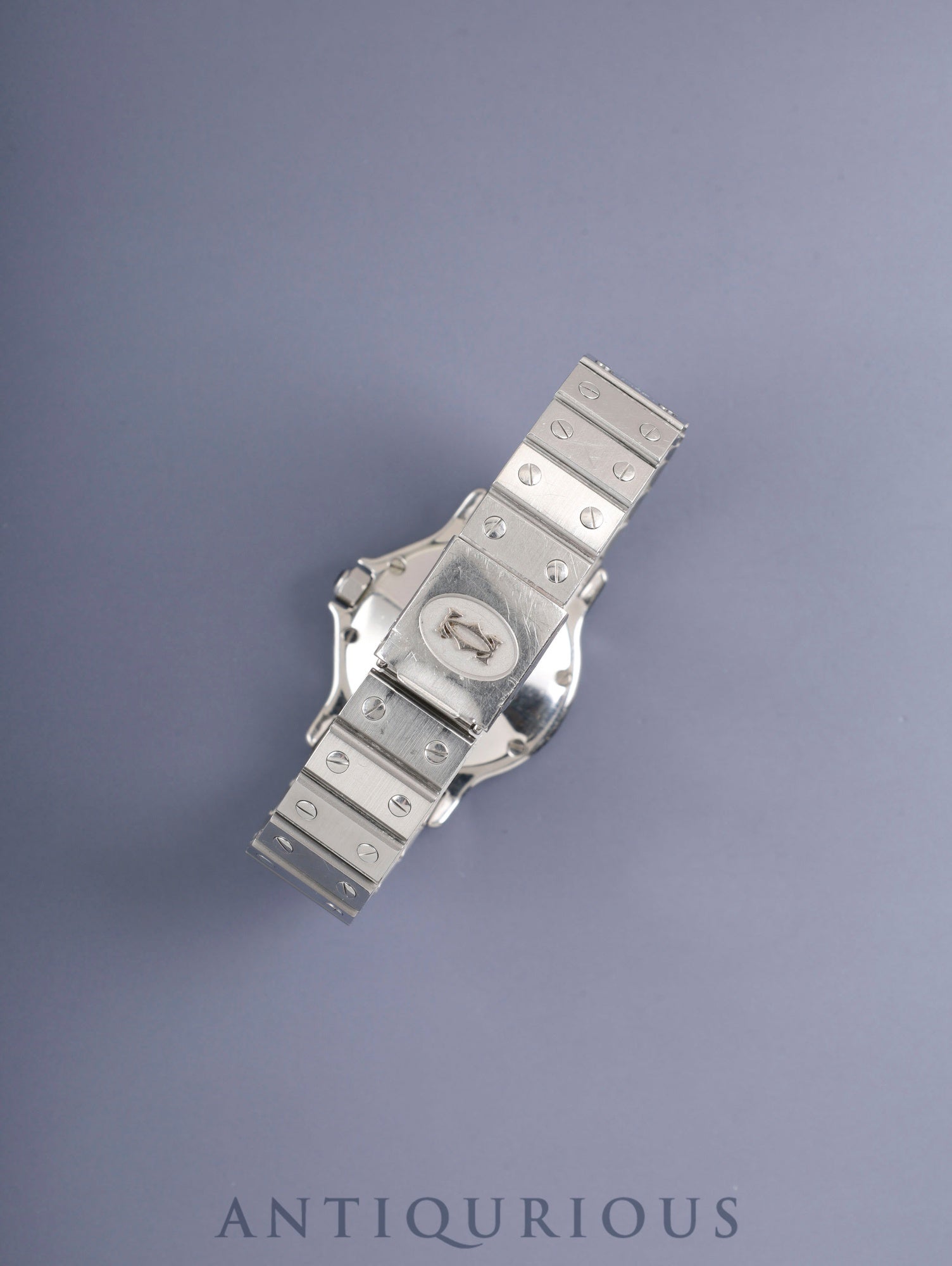 Cartier Santos Octagon LM 2965 Automatic Cal. 2671 Stainless Steel/Stainless Steel White Roman Dial Box Booklet International Lifetime Warranty (1983) Overhauled