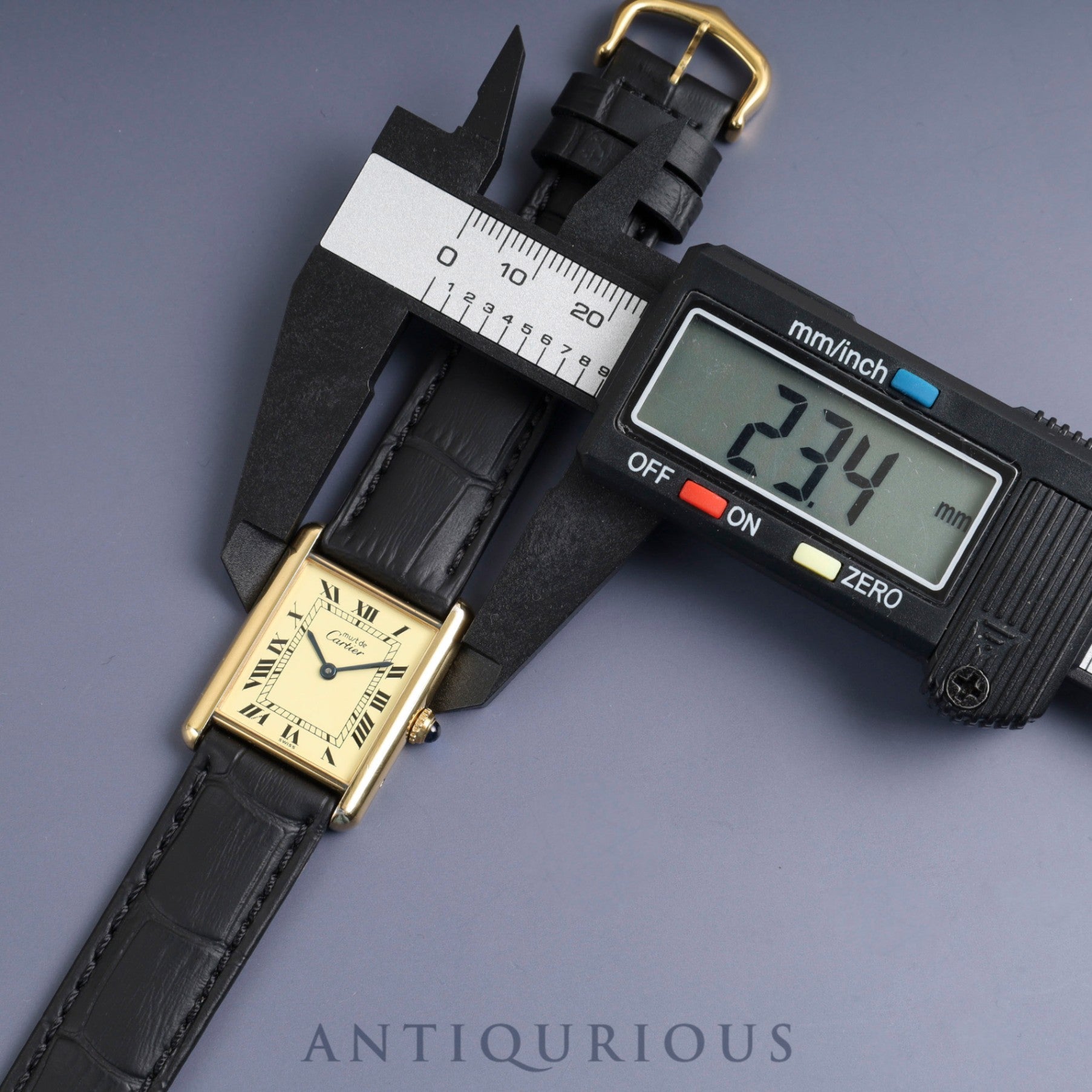 カルティエ マストタンク LM 590005 クォーツ Cal.- SV925 革 純正尾錠（GP）アイボリーローマン文字盤 1982年頃～1995年頃 オーバーホール済み