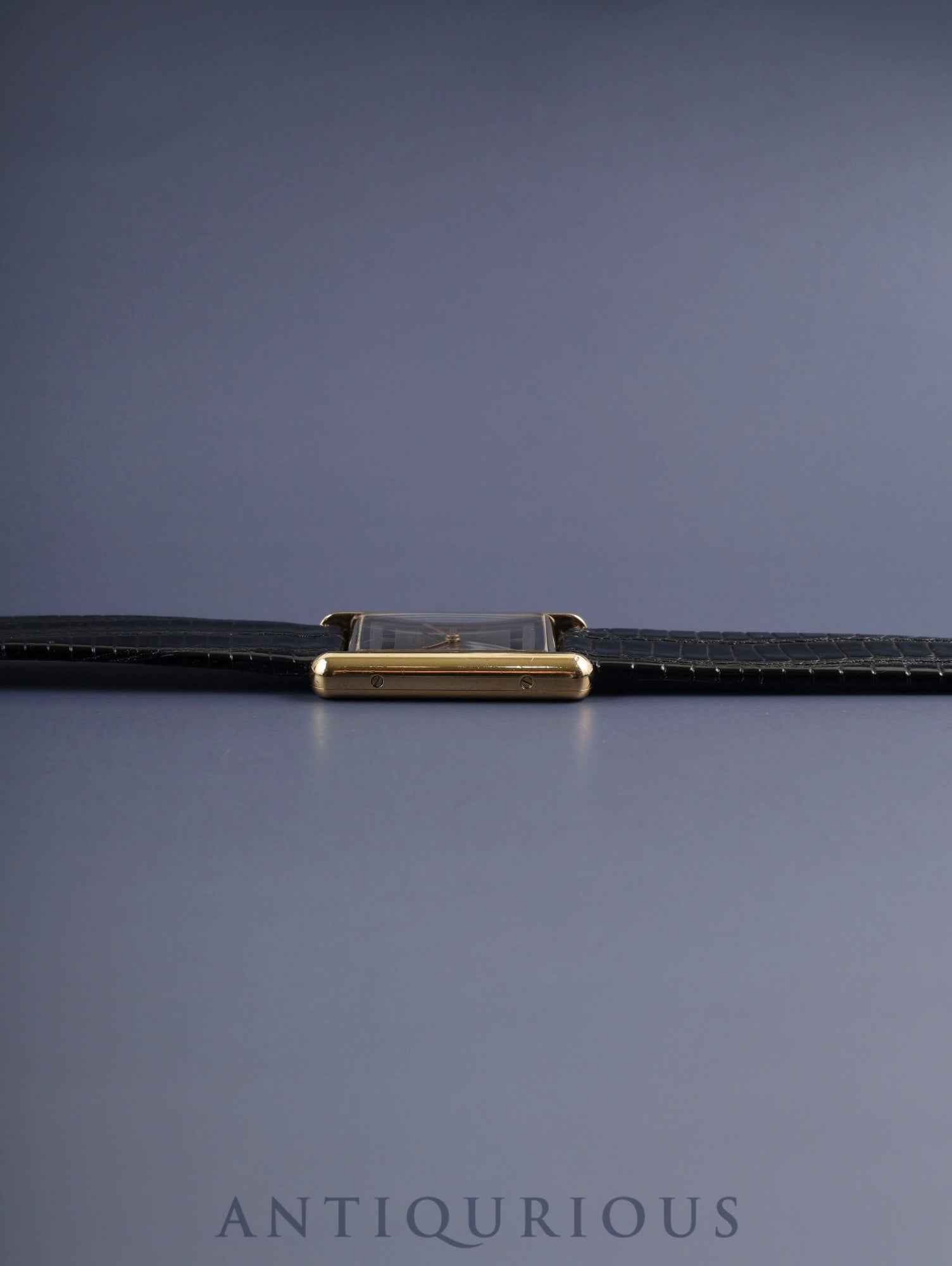 カルティエ マストタンク LM 6 81006 クォーツ Cal.81 SV925 革 純正尾錠（GP) グレー飛びローマン文字盤 オーバーホール済み