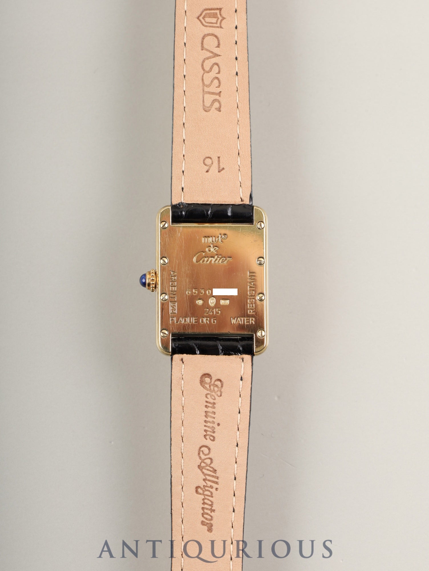 カルティエ マストタンク MM 2415 クォーツ Cal.057 SV925 革 純正Dバックル テレフォンダイヤル文字盤 1990年頃～2004年頃 箱 オーバーホール済み