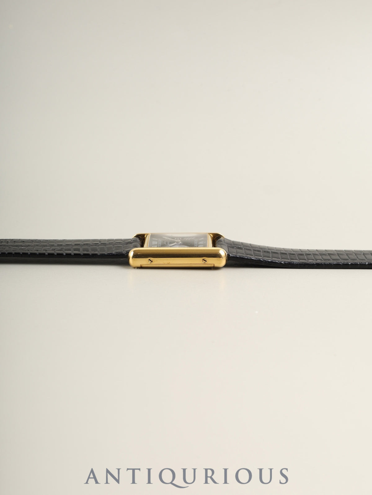 カルティエ マストタンク SM 3 手巻き Cal.78-1 SV925 革 純正ピンバックル（GP）ブラックローマン文字盤（SWISS表記）オーバーホール済み 新品仕上げ済み