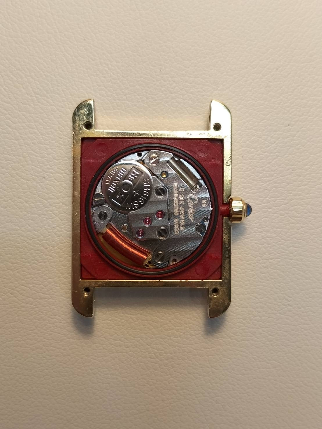 Cartier Must Tank SM 3 66001 Quartz SV925 Leather Genuine Pin Buckle (GP) Champagne Roman Dial (SWISS MADE marking) Complete service done at Cartier boutique