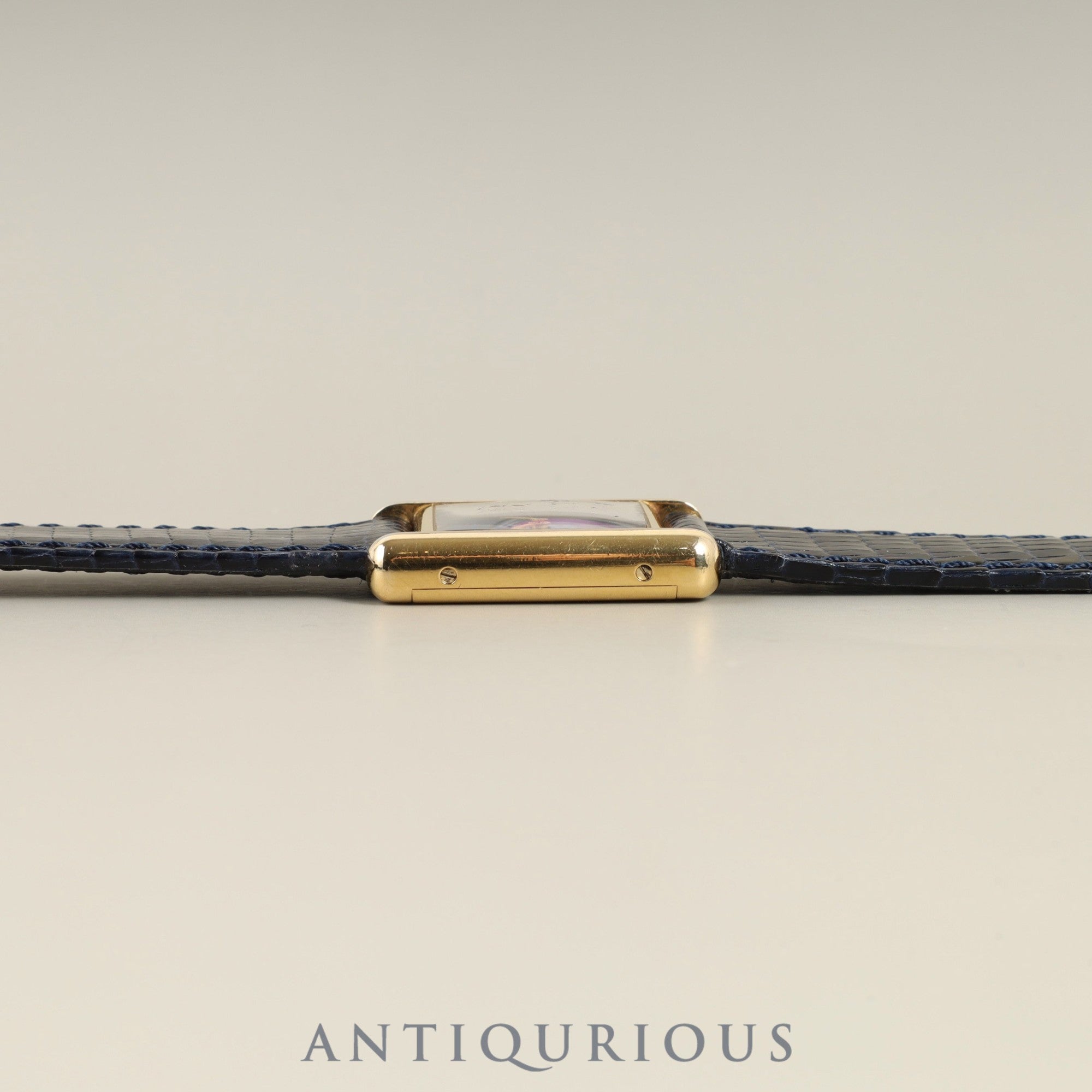 カルティエ マストタンク SM 手巻き SV925 革 純正尾錠（GP）ラピスラズリ文字盤 箱 冊子 保証書（1981年） オーバーホール済み